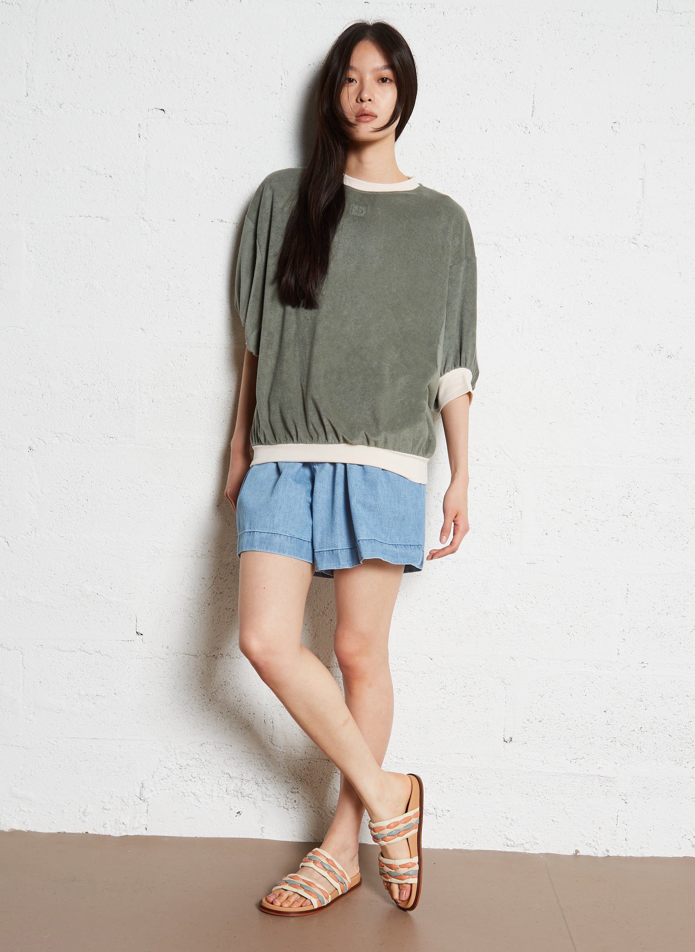 Oversize-Sweatshirt aus Baumwollmischung BELLEROSE Khaki
