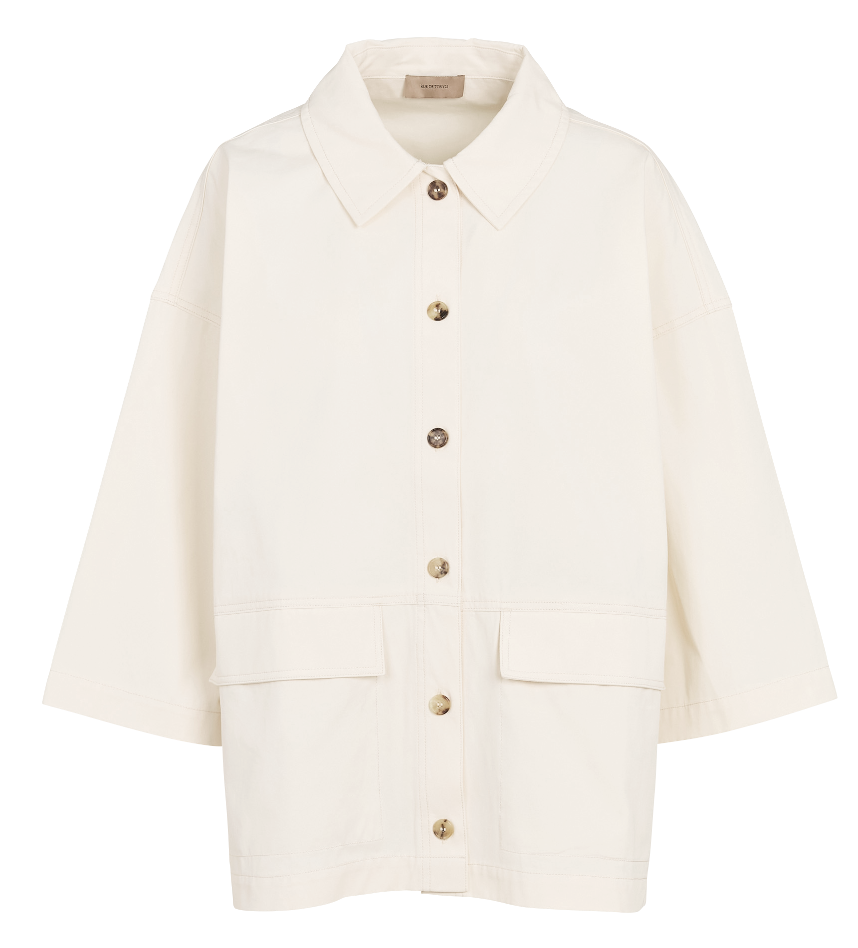 Cotton jacket with classic collar RUE DE TOKYO Beige