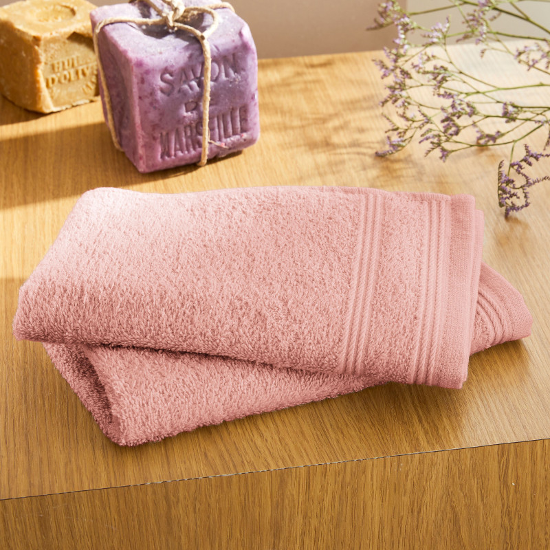 100% combed cotton hand towel COTON PUR Pink