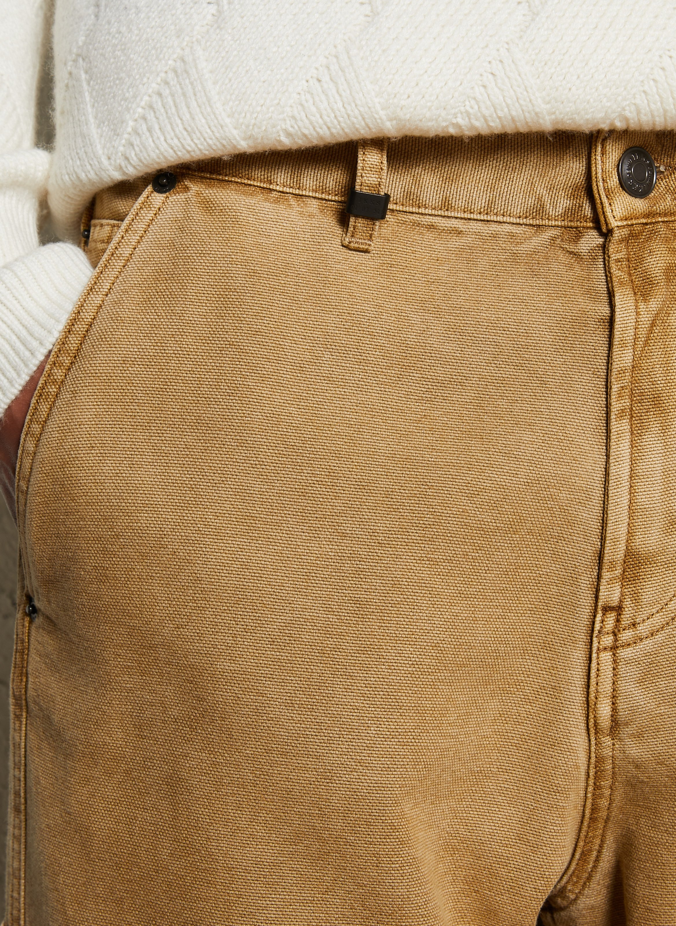 Carpenter style washed denim jeans IKKS Beige