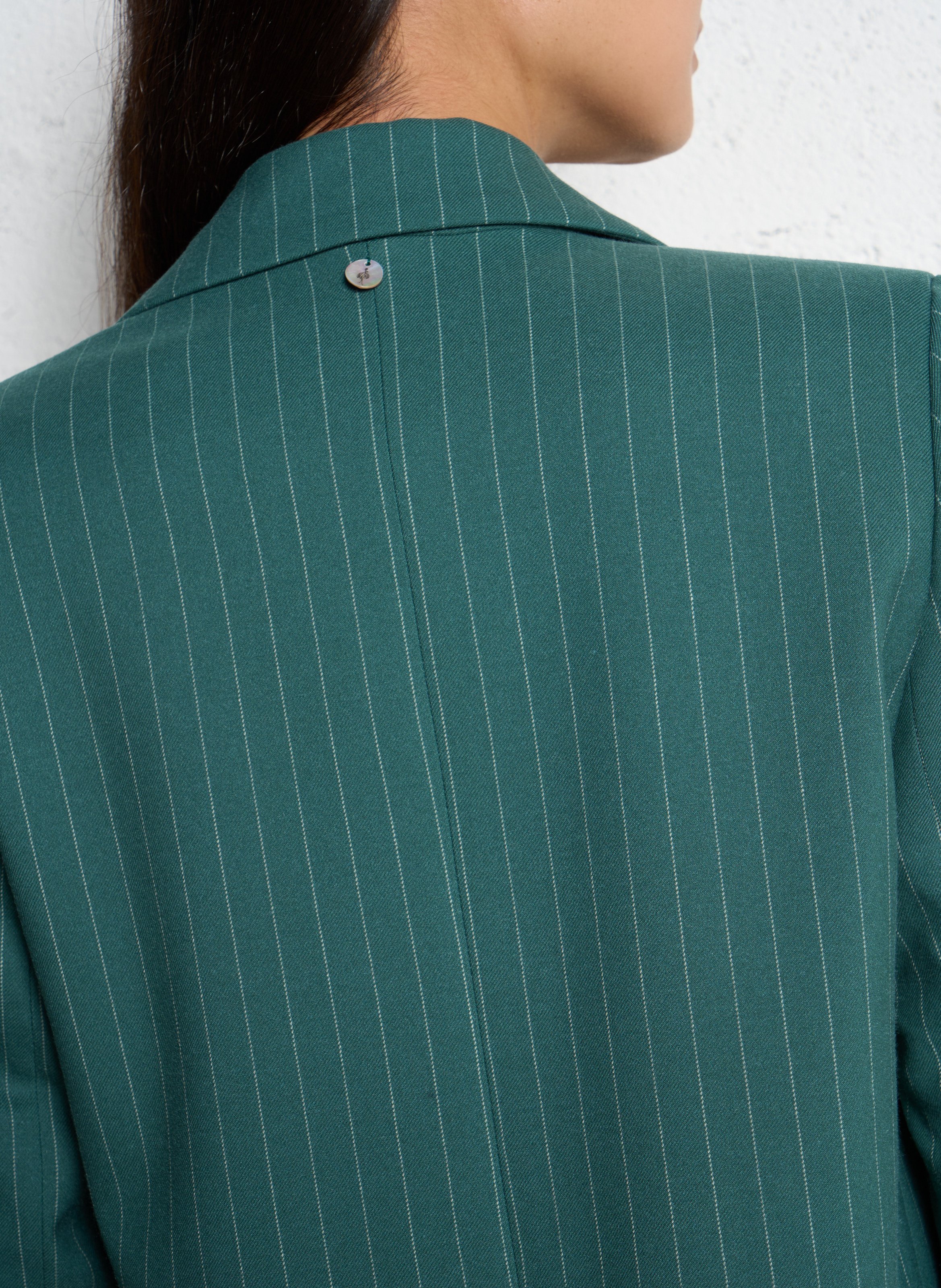 Straight tailored blazer with pinstripes ONE STEP Green