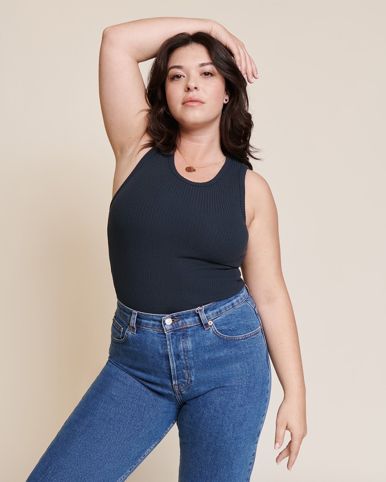 Le débardeur debra en lyocell côtelé EMOI EMOI Bleu