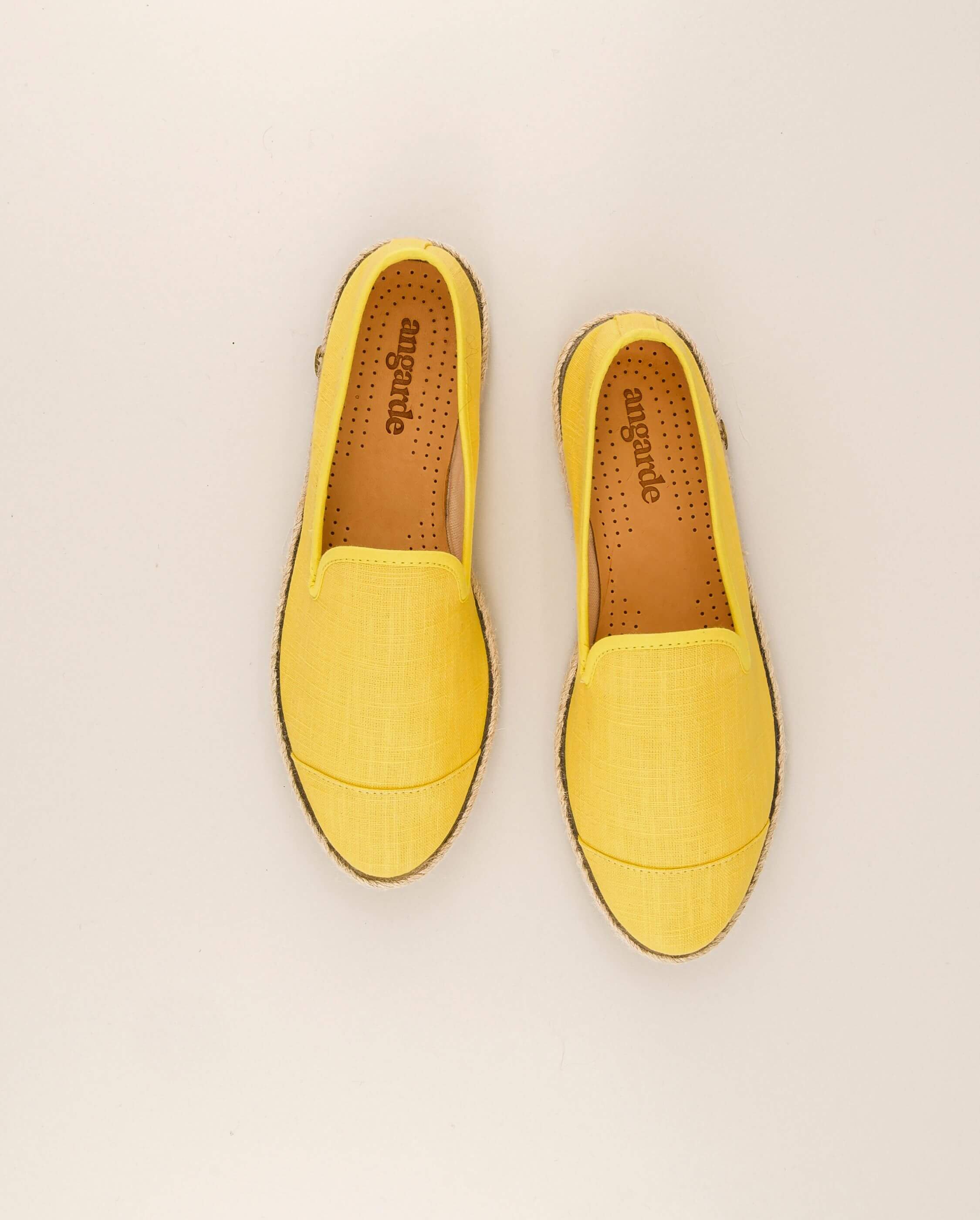 Women's linen espadrilles, yellow ANGARDE Yellow
