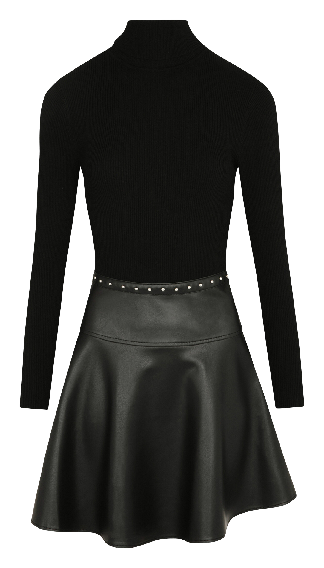 Robe courte patineuse 2-en-1 MORGAN Noir