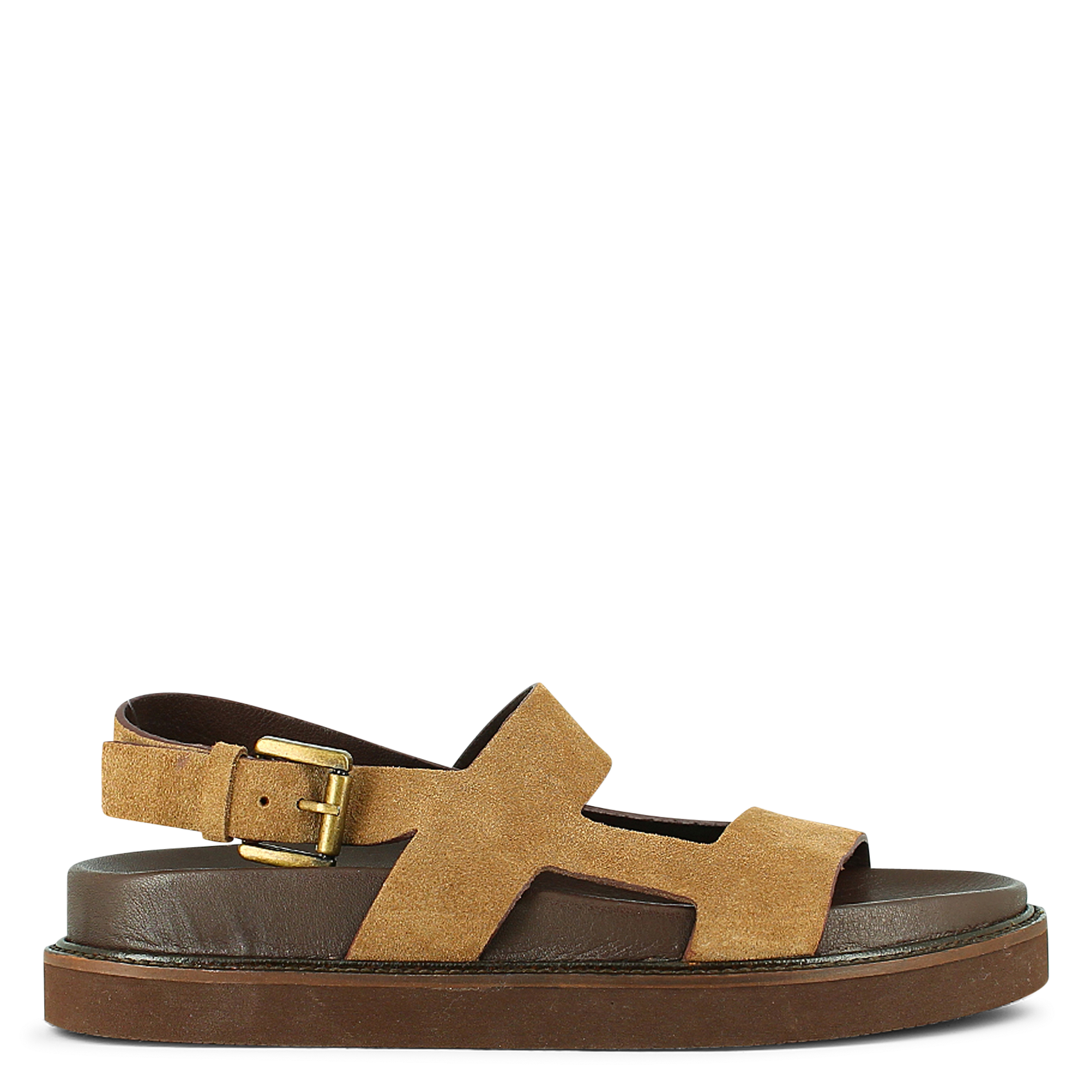 Sandales compensées en cuir JONAK Marron