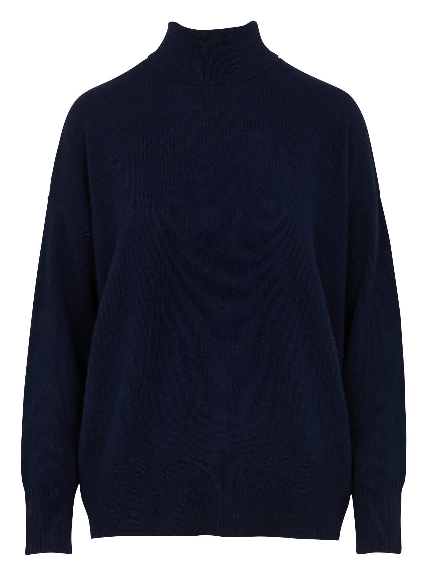 Pull col roulé uni en cachemire MAJESTIC FILATURES Bleu