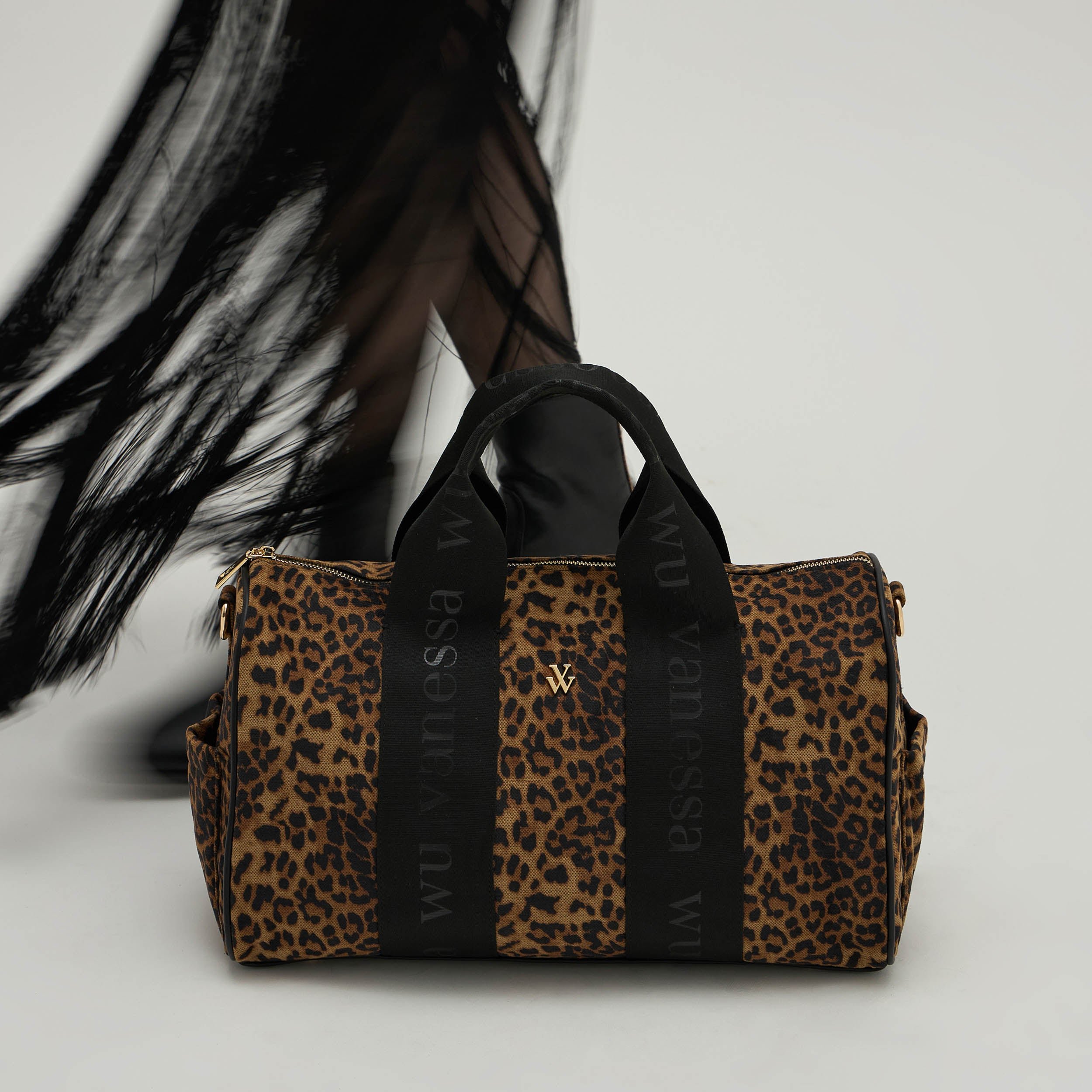 Sac week-end en velours VANESSA WU Marron