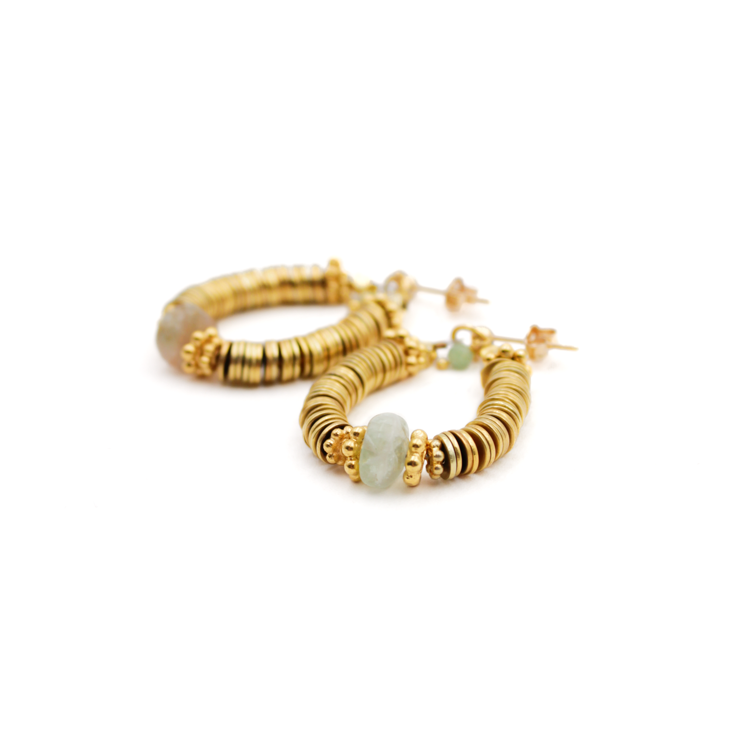 Heishi and Beads Earrings - Wild Rose L'ATELIER DES DAMES Golden