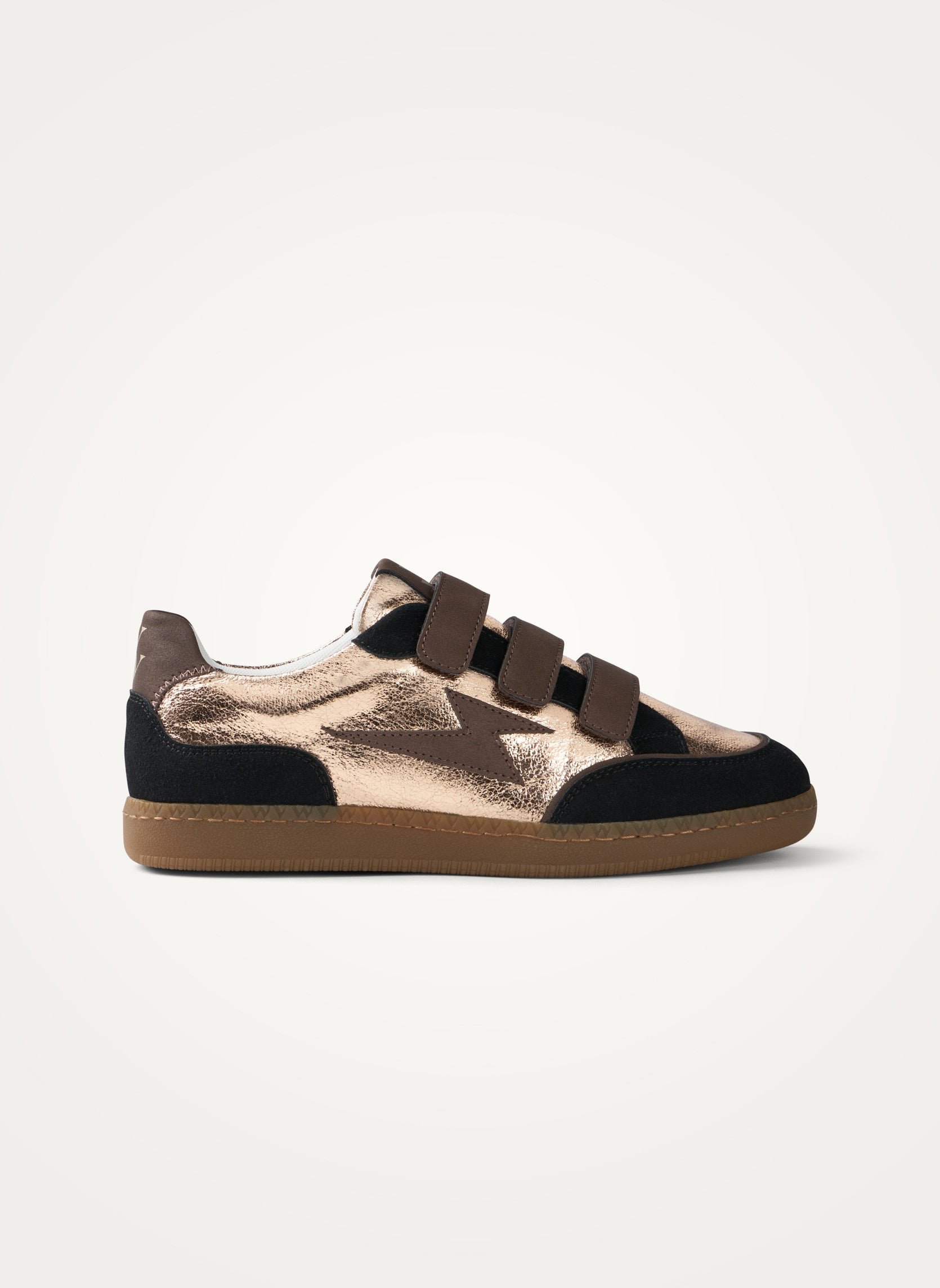 Baskets basses rétro à scratchs VANESSA WU Doré