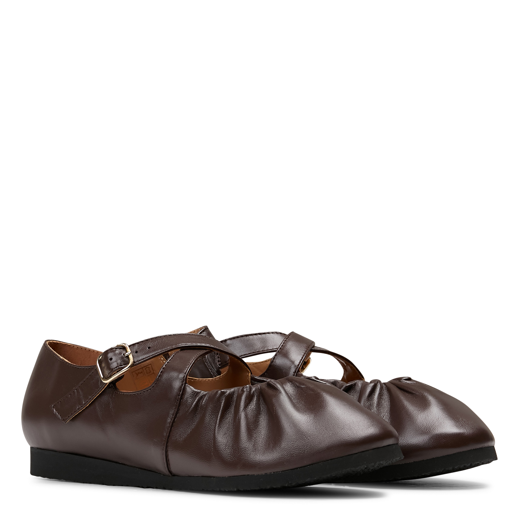 Leather ballet flats NAGUISA Brown
