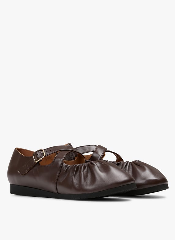 Ballerines en cur | Marron by NAGUISA Ballerines en cur Marron