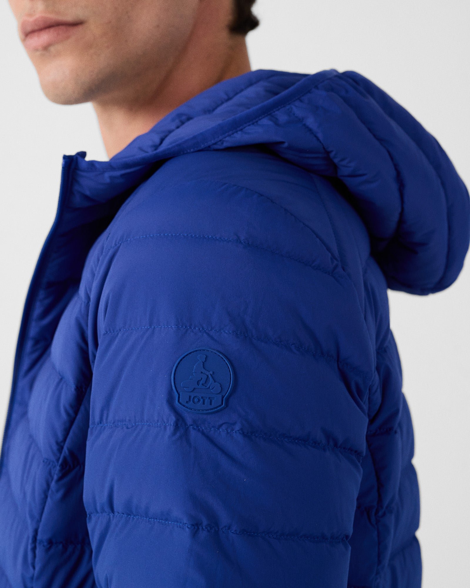 Frantz Stretch Lightweight Hooded Puffer Coat JOTT Blue