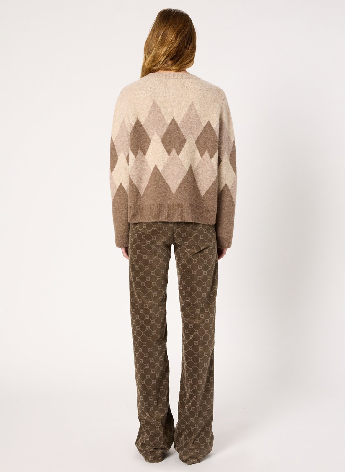 Effen trui van wolmix met lange mouwen en kant GERARD DAREL Beige