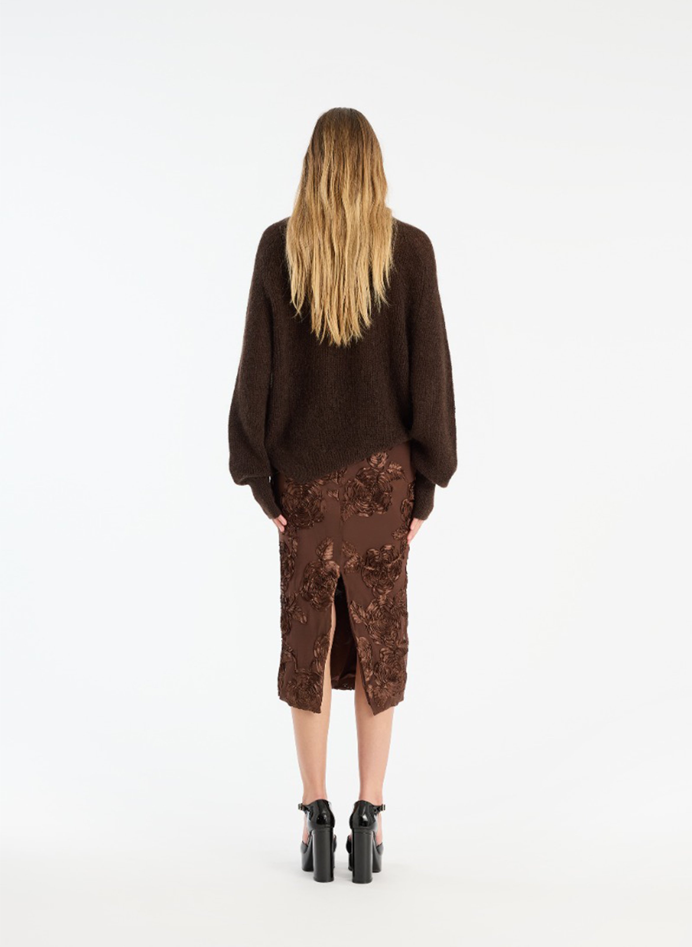 Alpaca wool sweater ROTATE Brown