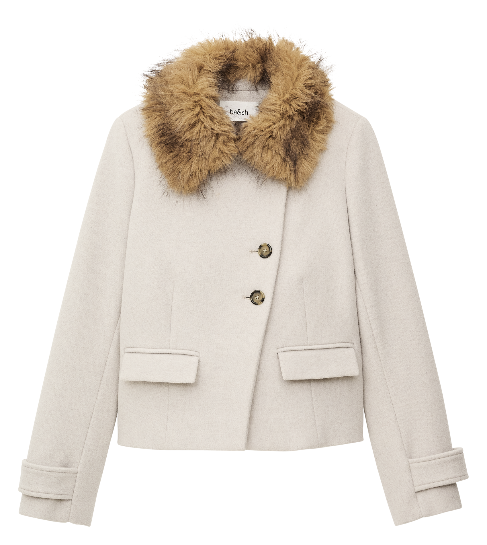 Veste droite en laine mélangée BA&SH Beige
