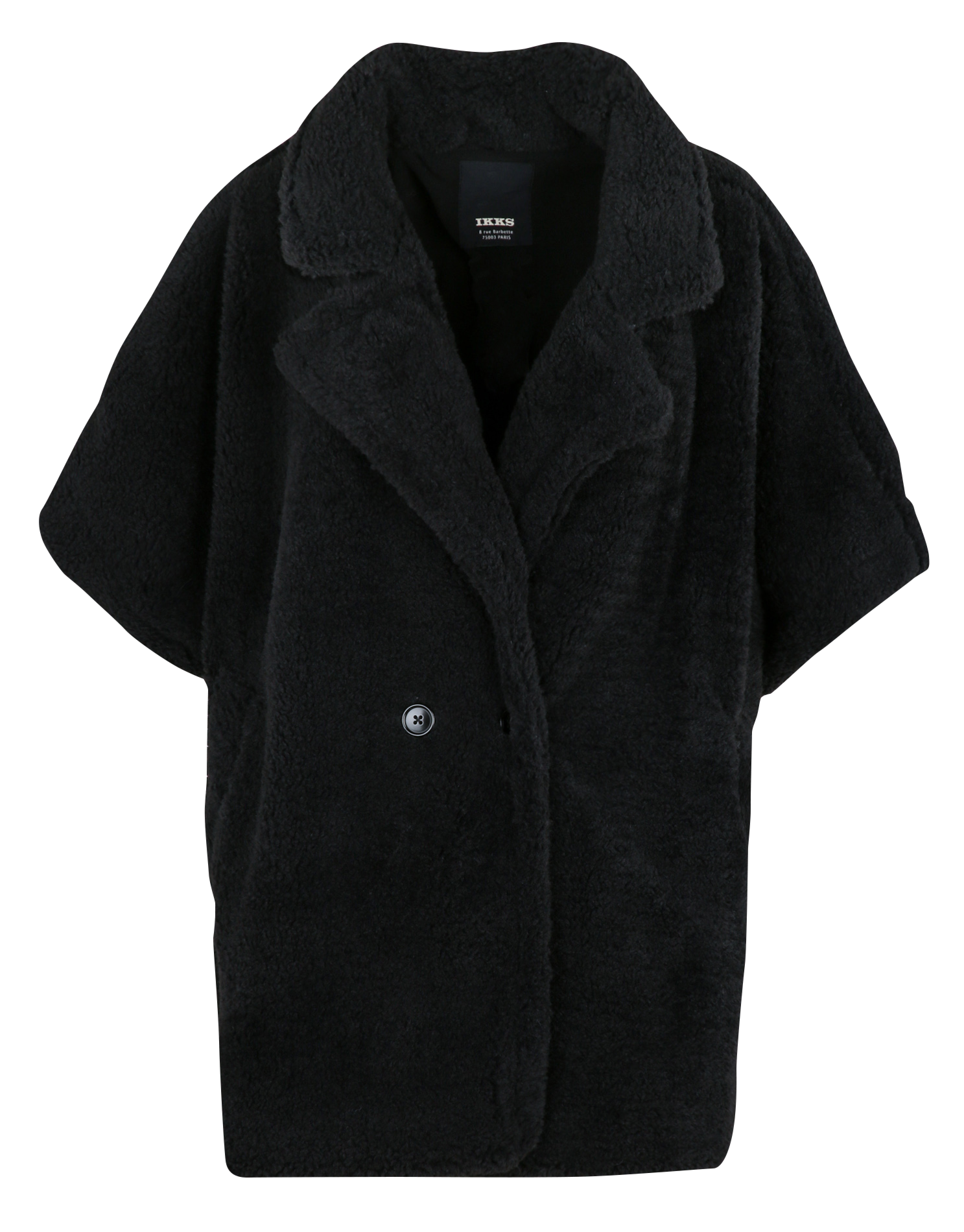 Oversized faux fur cape IKKS Black