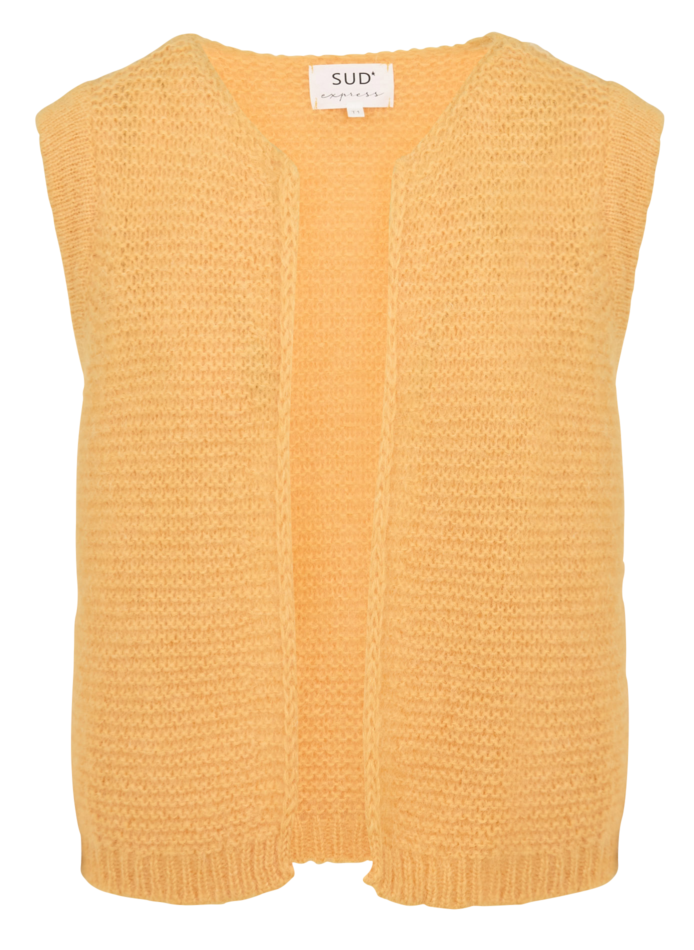 Gilet court en mohair et alpaga  SUD EXPRESS Jaune