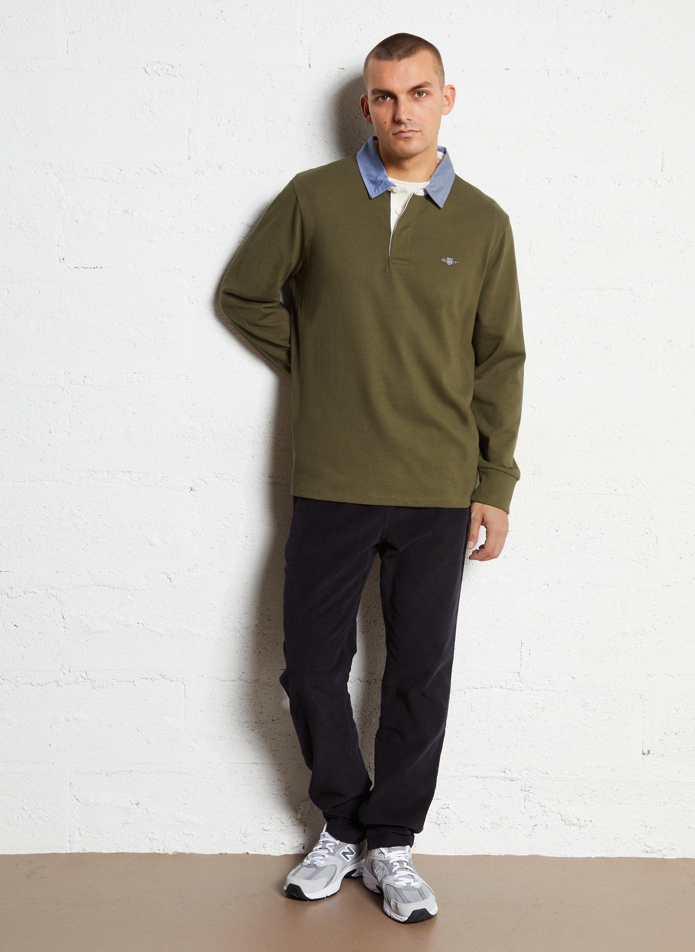 Straight cotton polo shirt GANT Green