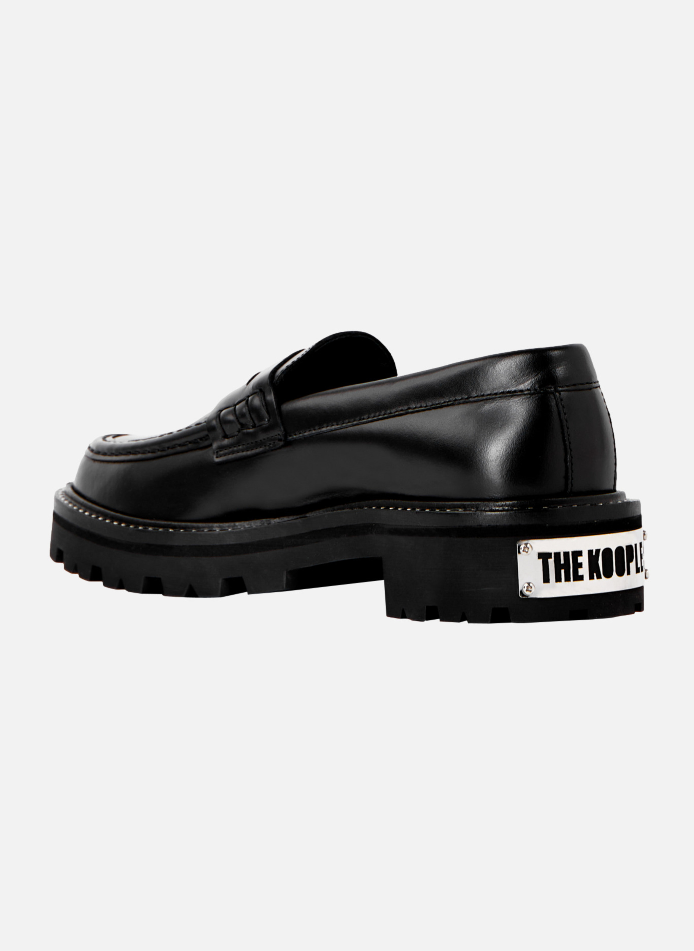 Leather moccasins with serrated sole THE KOOPLES Black