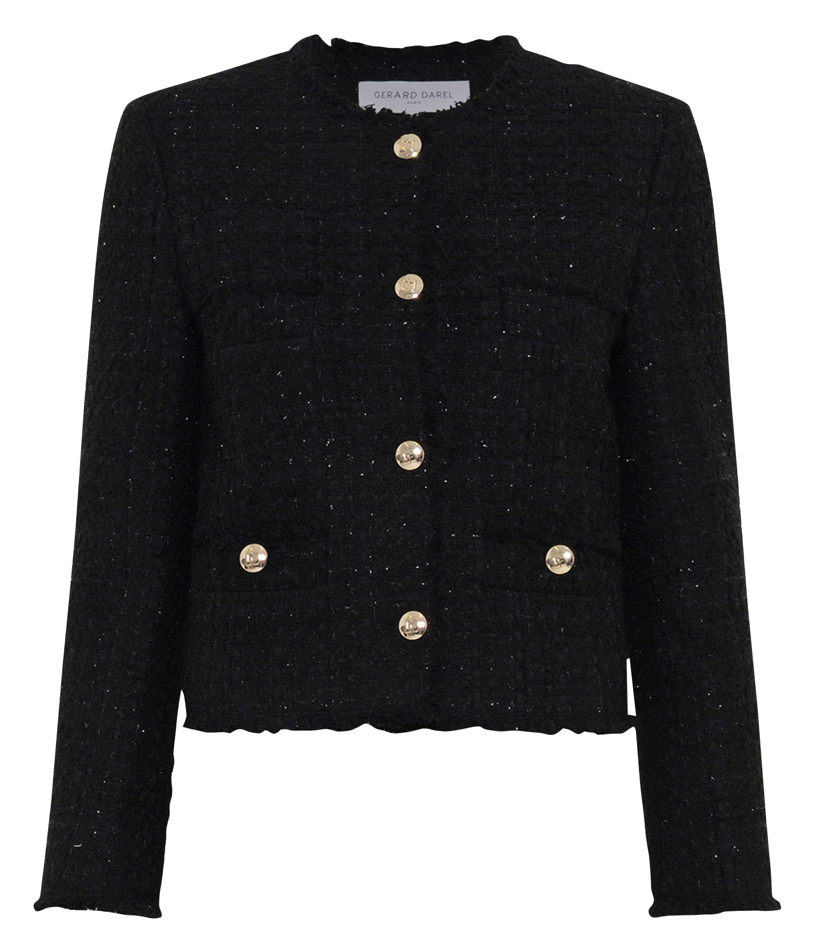 Round neck tweed jacket GERARD DAREL Black