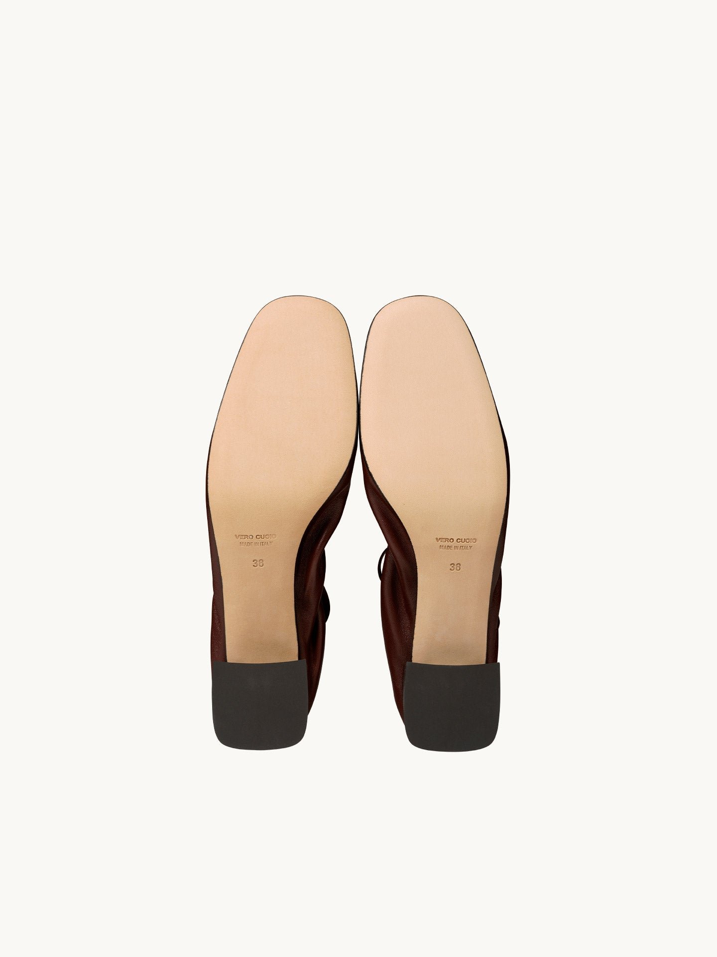 Heeled ballet flats in nappa leather EMZI PARIS Red