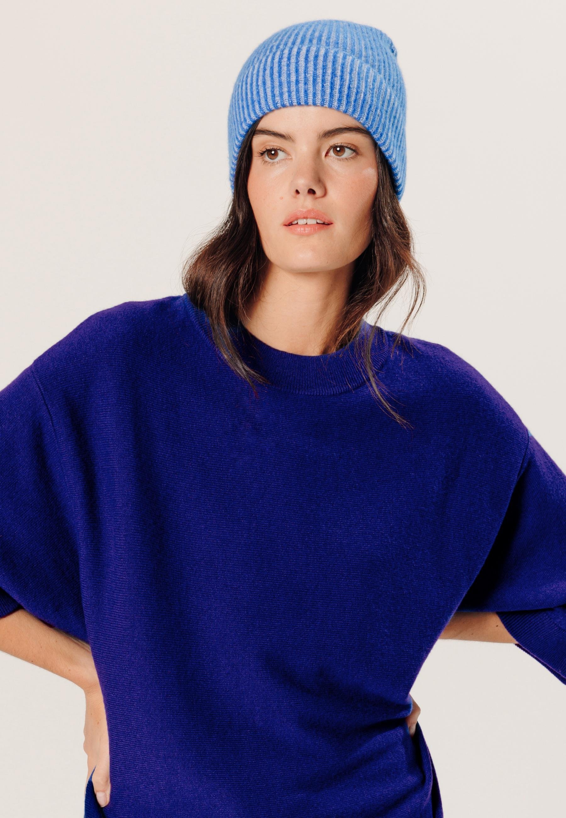 Cashmere 3/4 sleeve poncho RODIER Blue