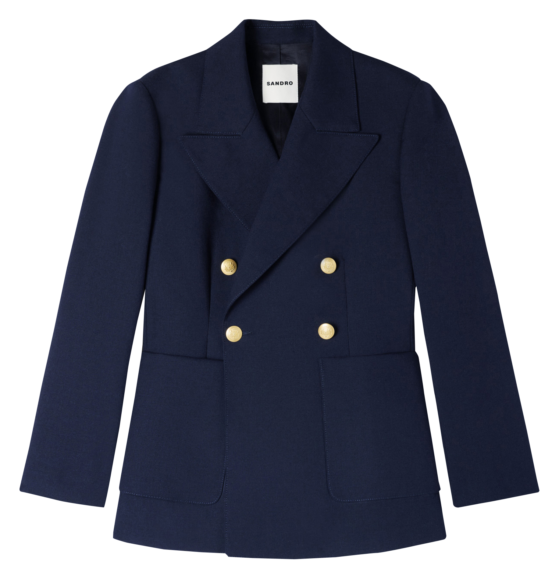 Veste tailleur boutonnée en laine mélangée SANDRO Blue