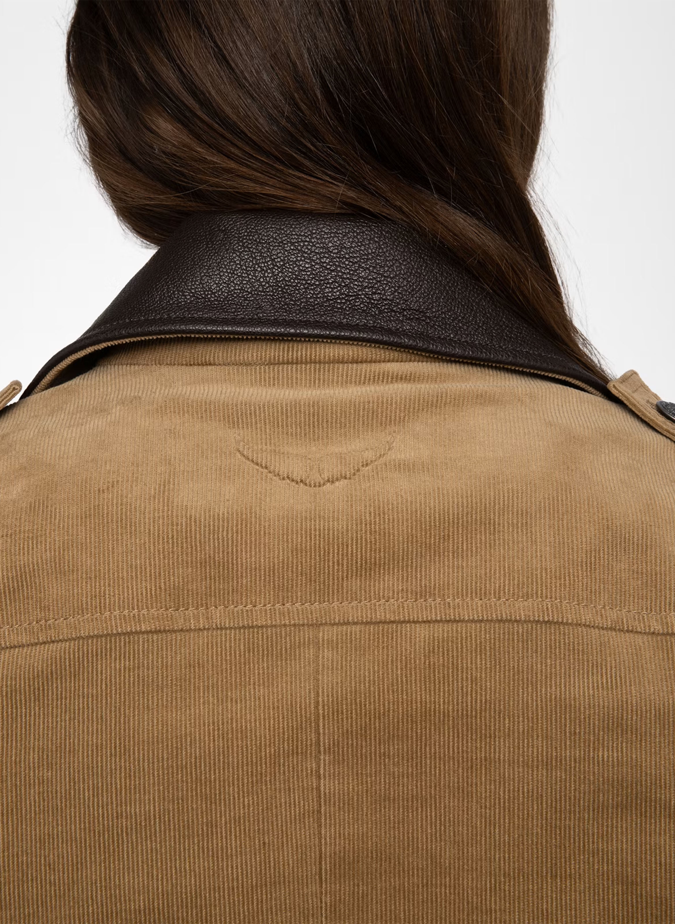 Straight ribbed cotton blend jacket ZADIG&VOLTAIRE Beige