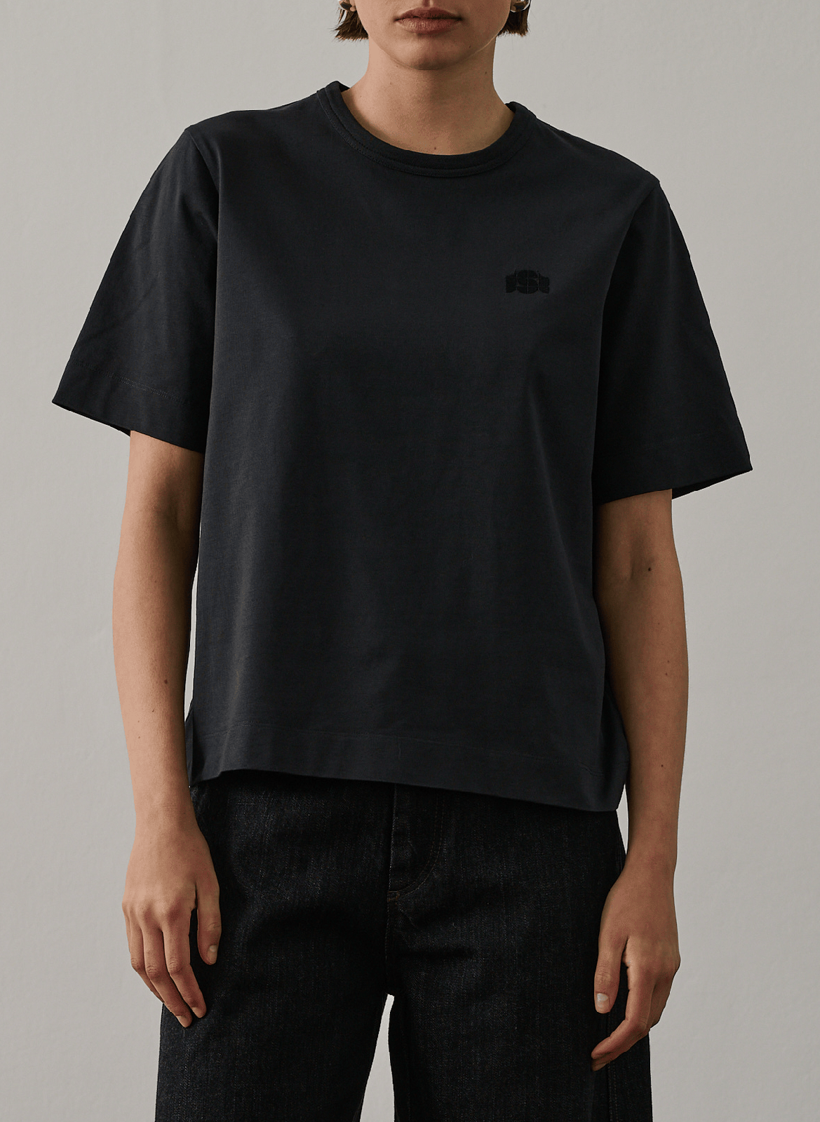 Round-neck organic cotton T-shirt SOEUR Blue