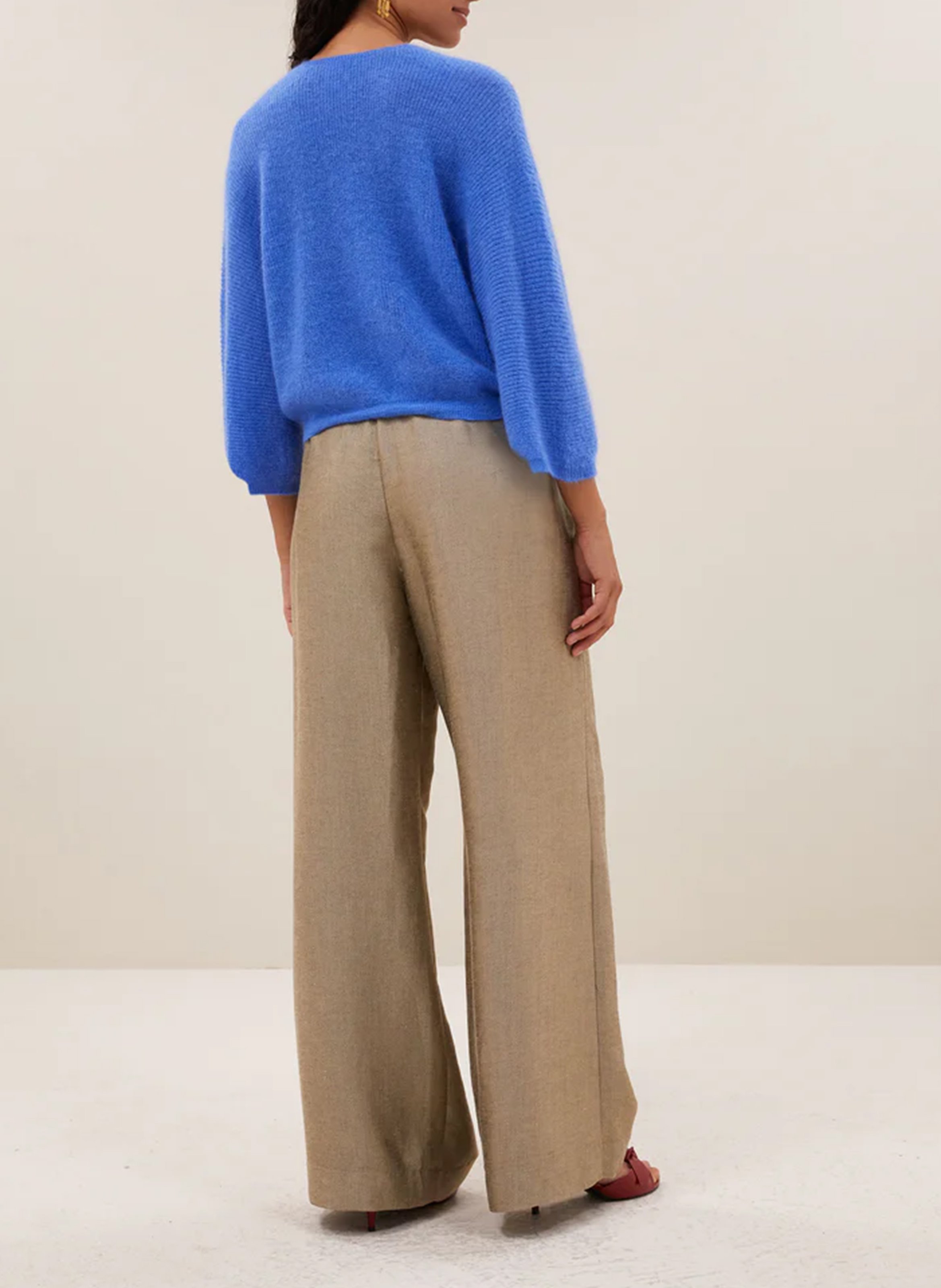 Recht, gebreid vest BY BAR Blauw