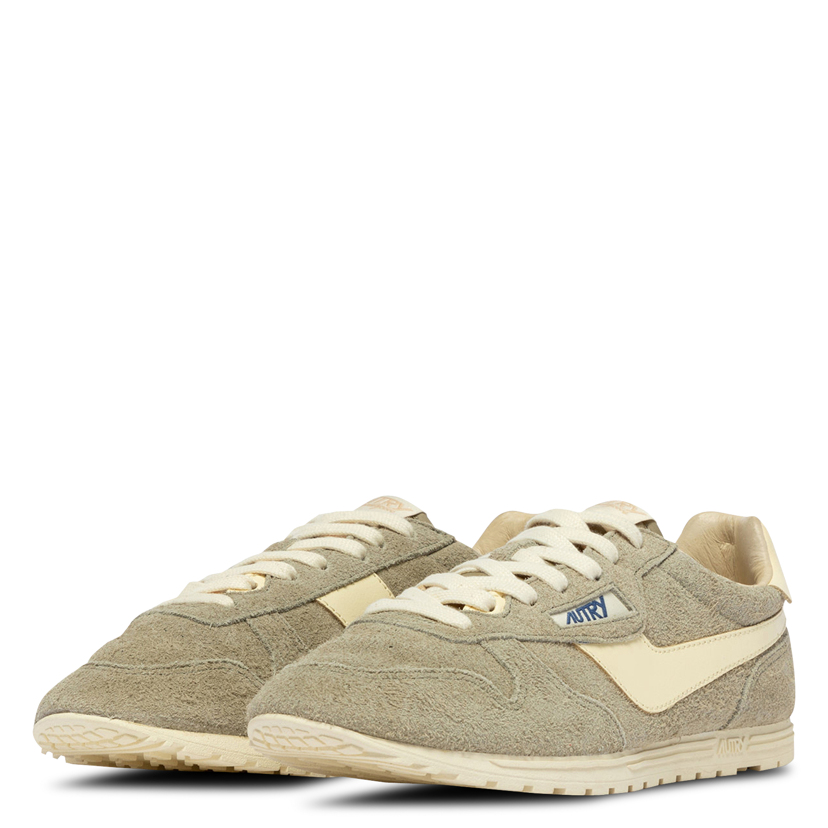 Baskets basses en cuir mélangé AUTRY Kaki
