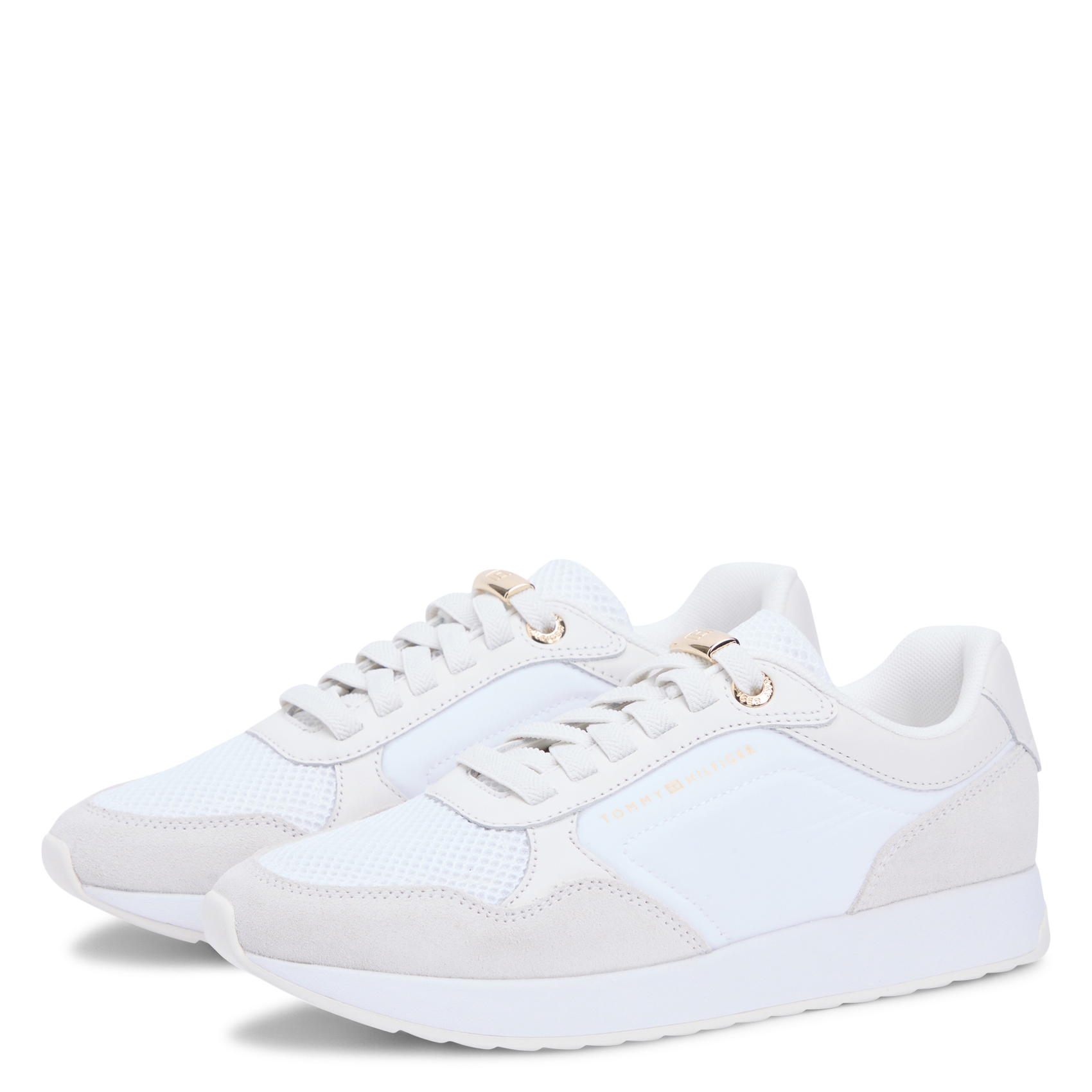 Lace-up leather low-top sneakers TOMMY HILFIGER White