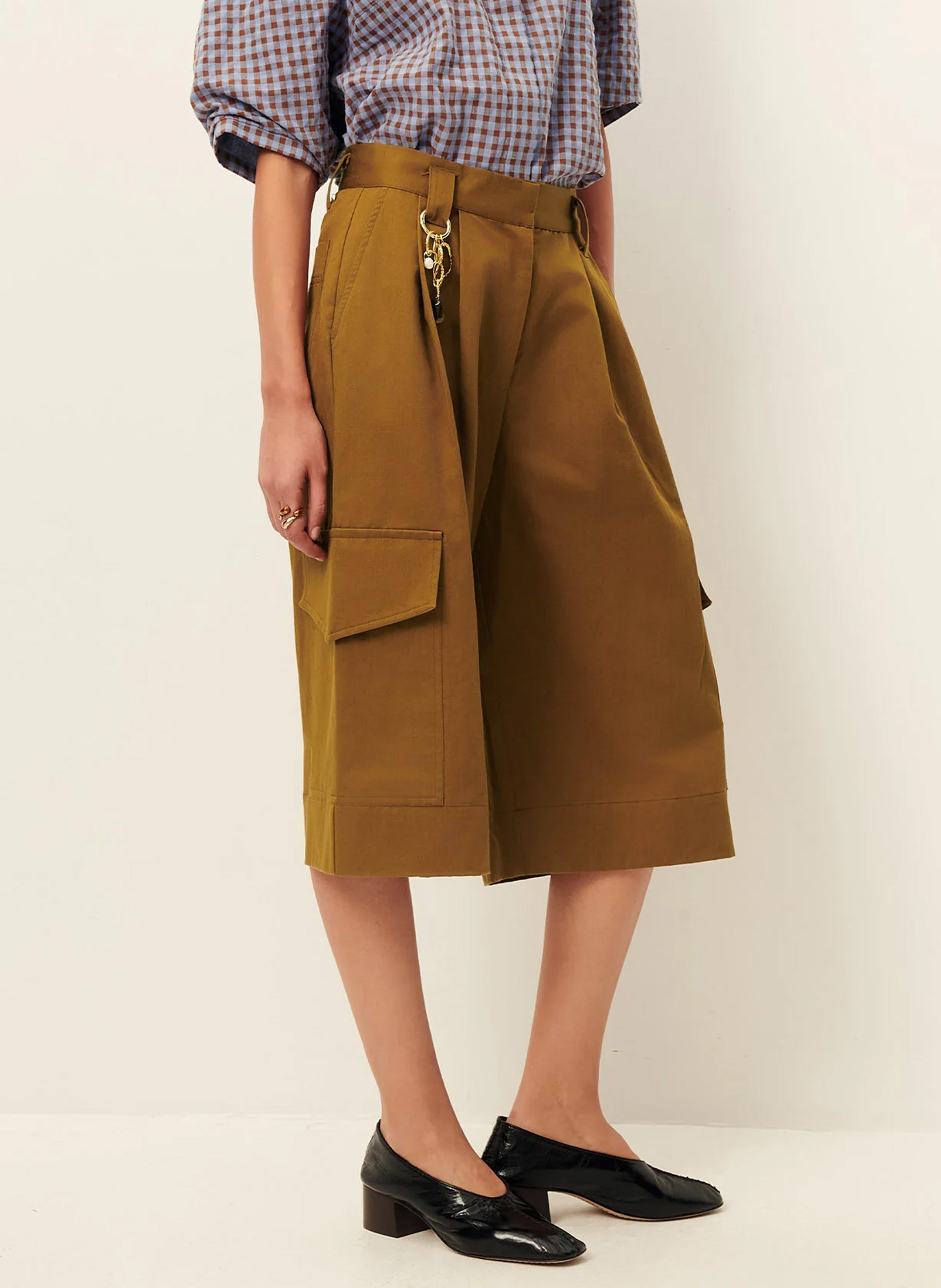 Bermuda large en coton mélangé SESSUN Marron