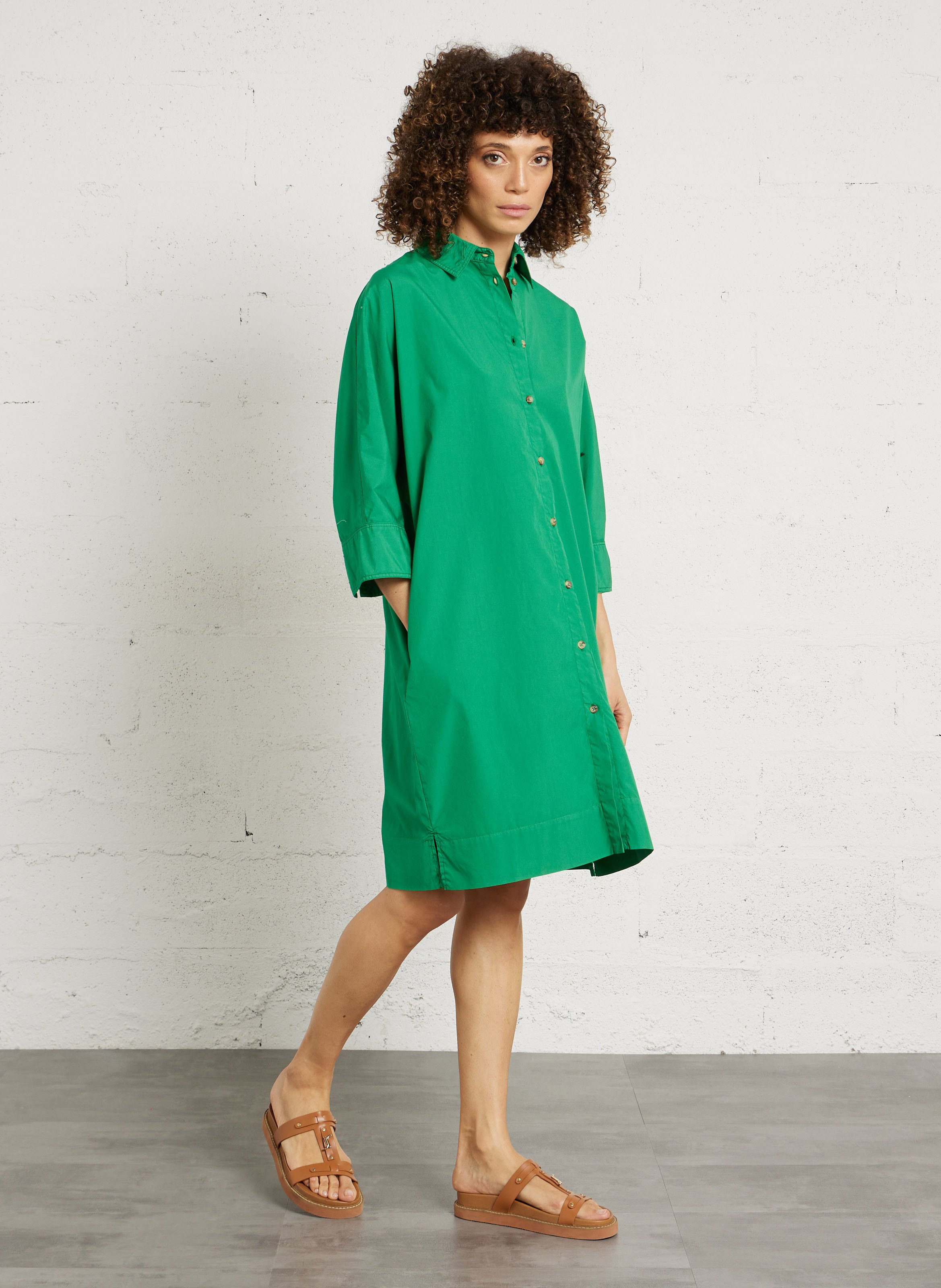 Robe midi col classque SACRECOEUR Vert