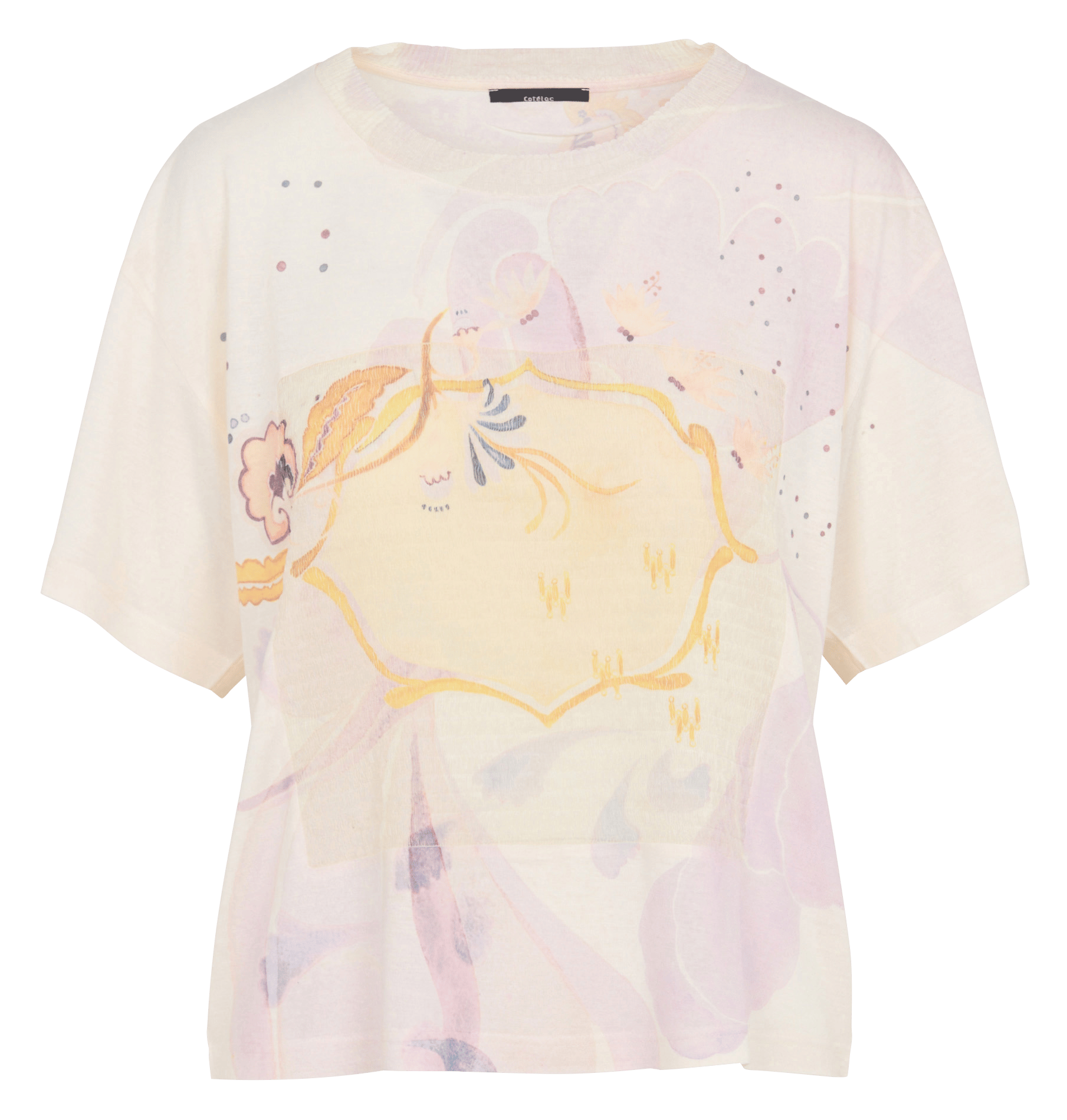 Tee-shirt col rond imprimé COTELAC Blanc