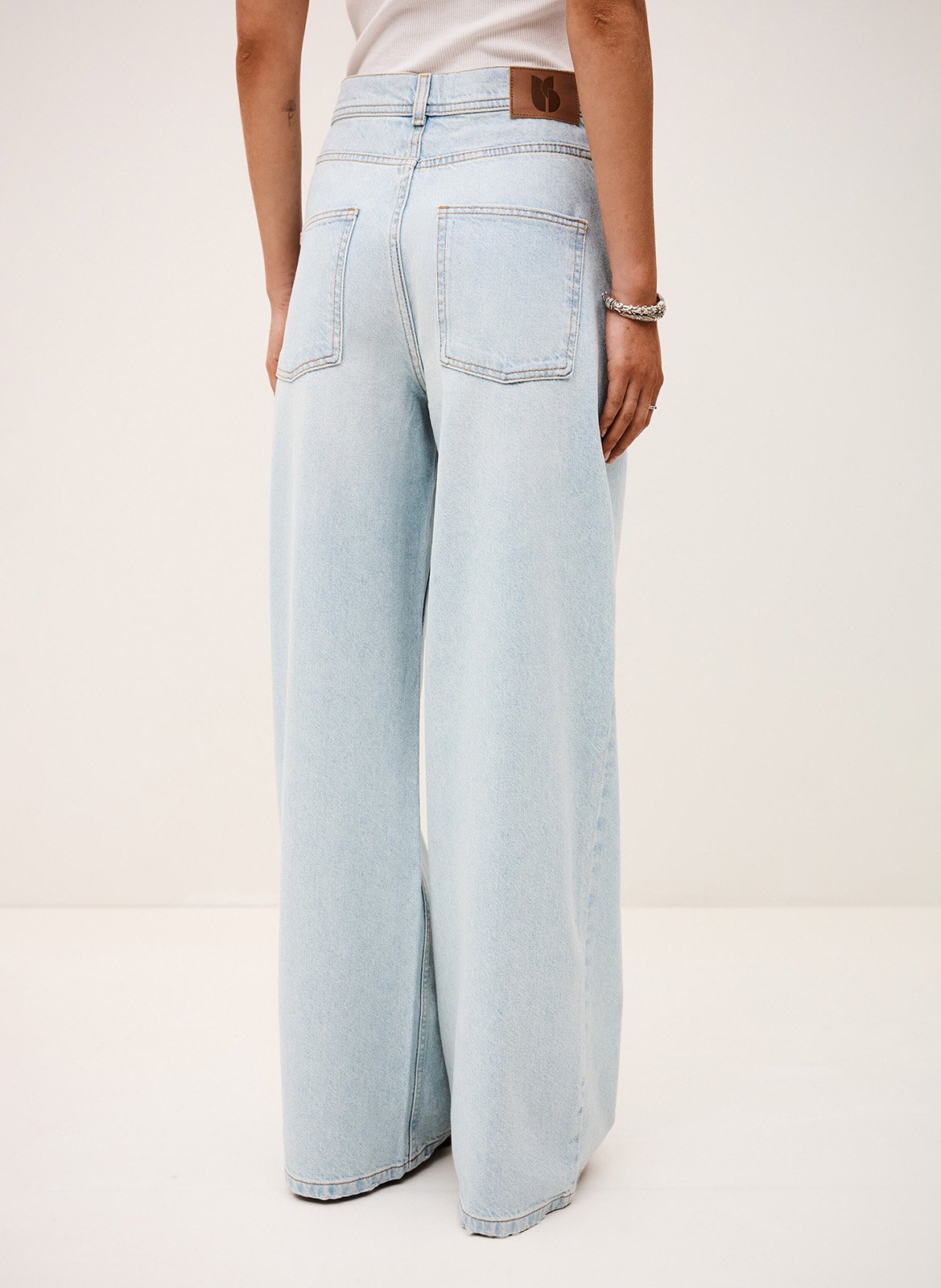 Eco-responsible high-rise wide-leg jeans BA&SH Blue
