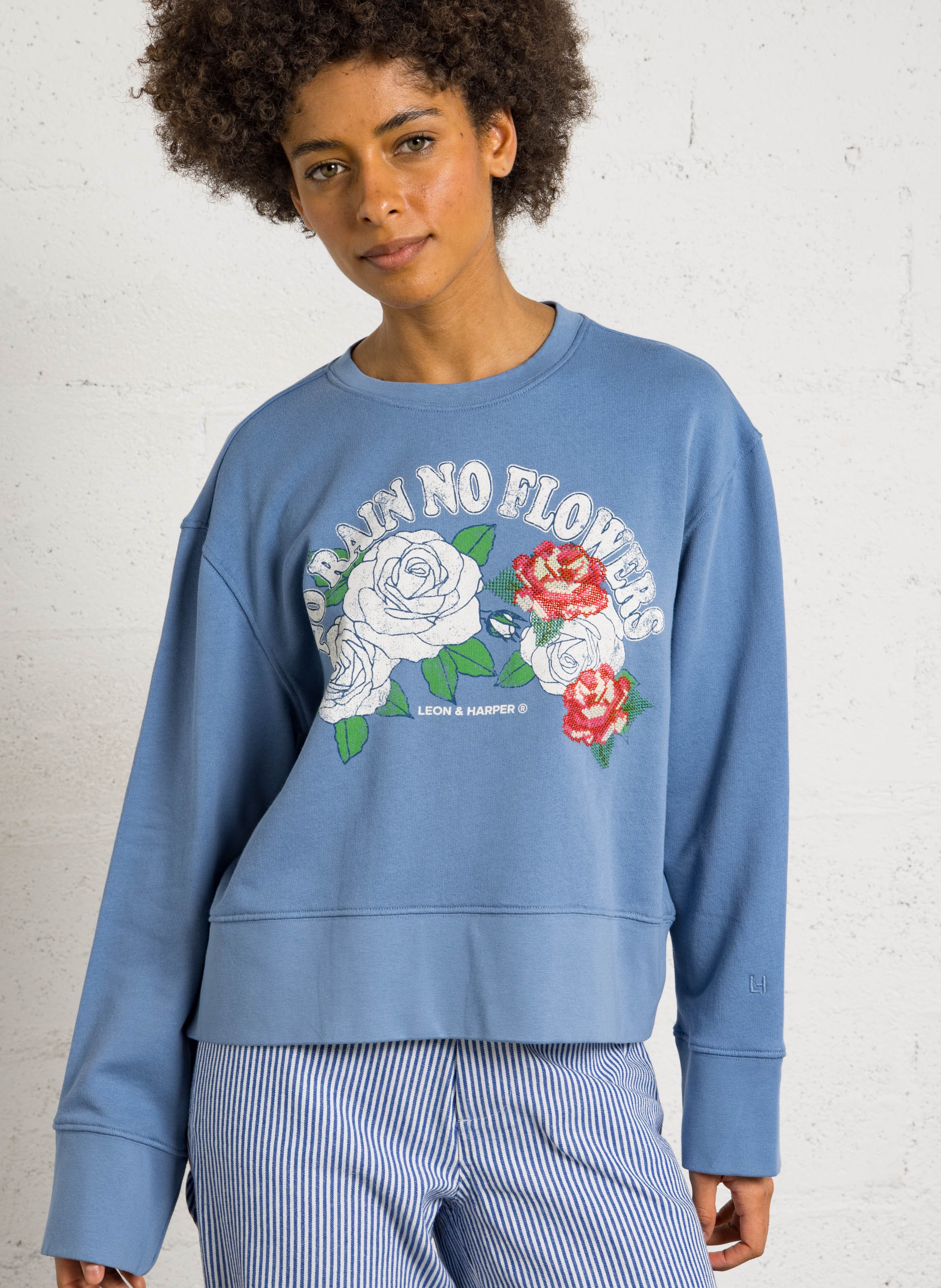 Rundhals-Sweatshirt aus Bio-Baumwolle LEON & HARPER