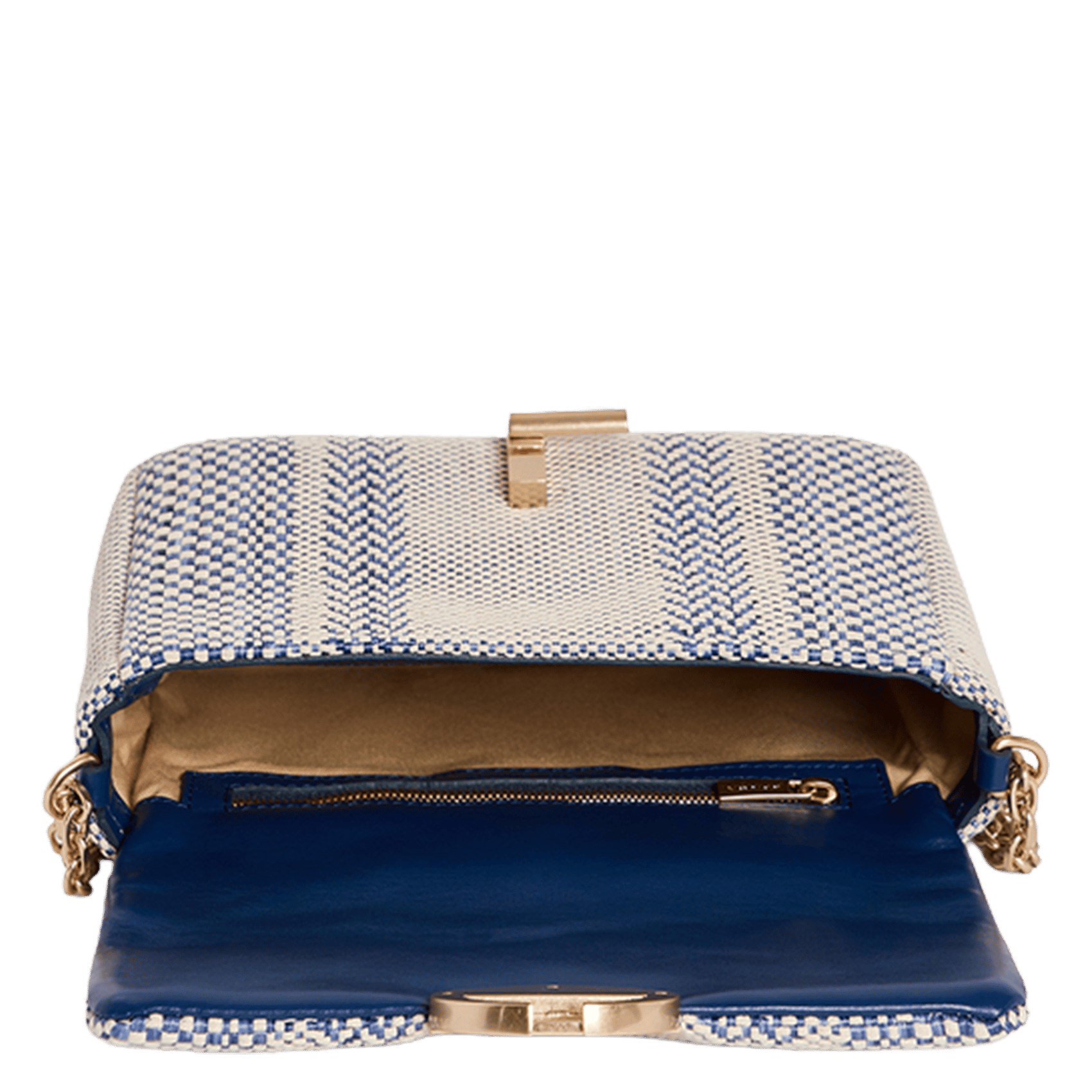 Striped blended cotton crossbody bag VANESSA BRUNO Blue