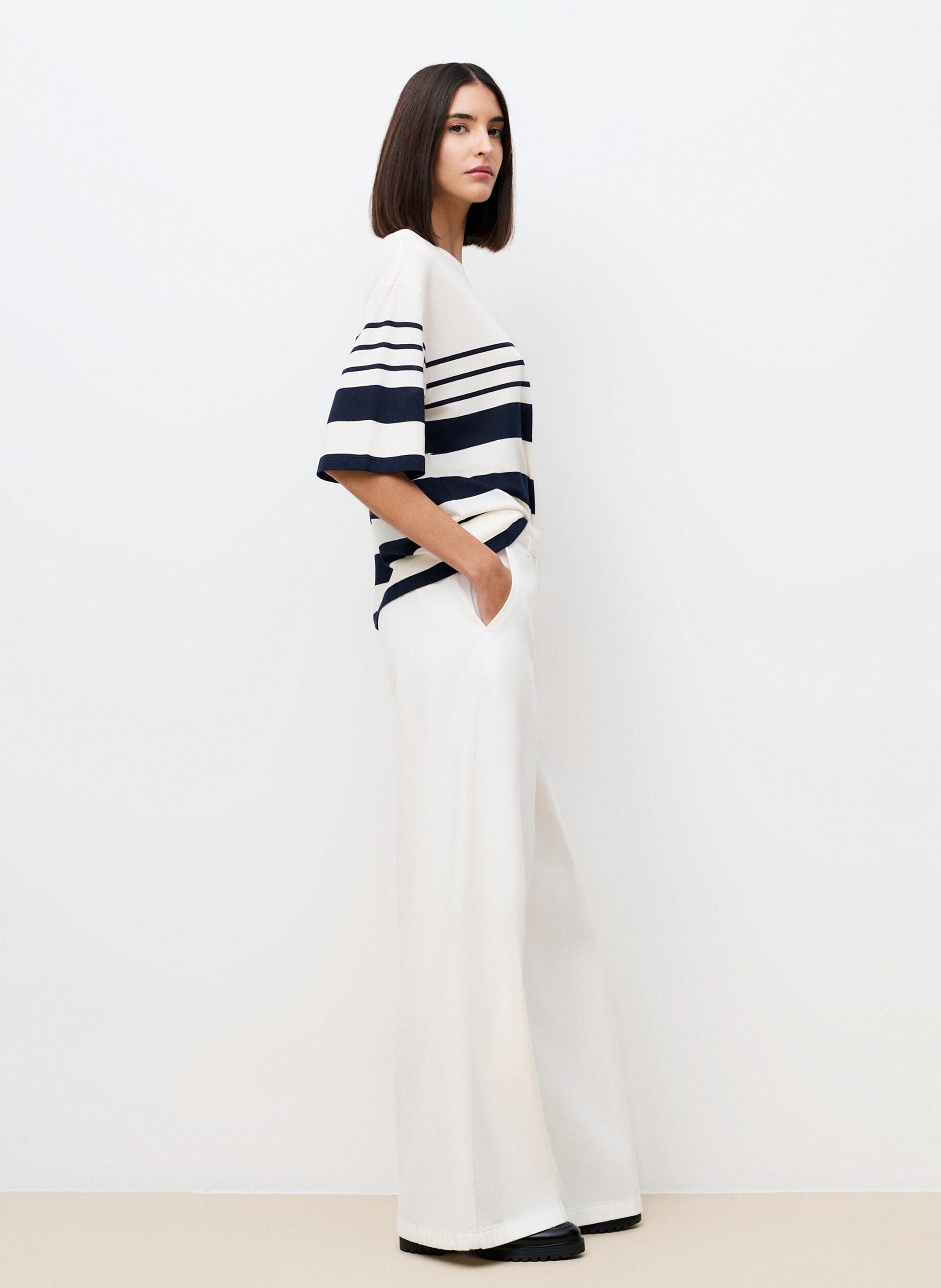 Camiseta con cuello redondo de rayas CAROLL Azul