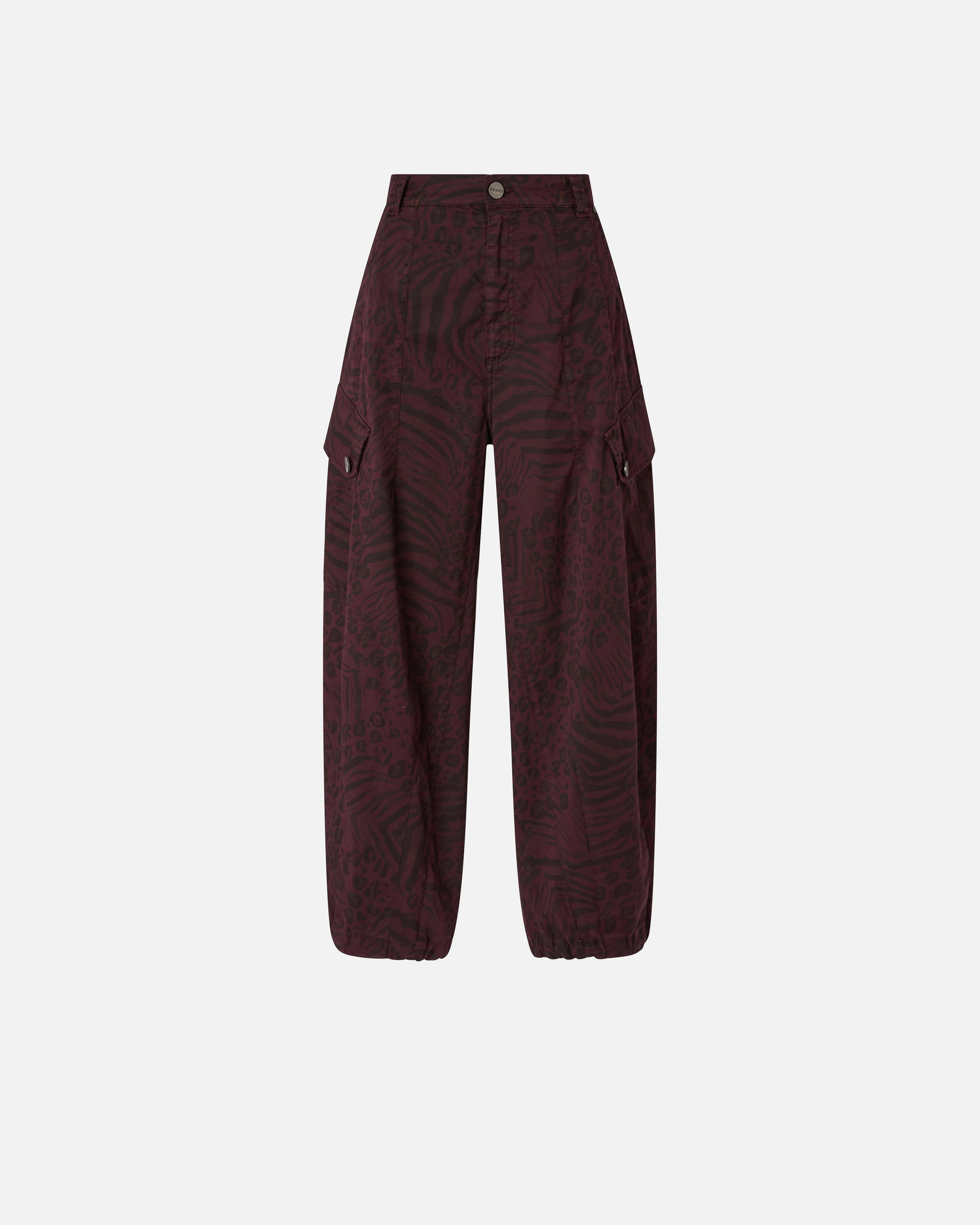 Pantalon boule à motif animalier PINKO Rouge