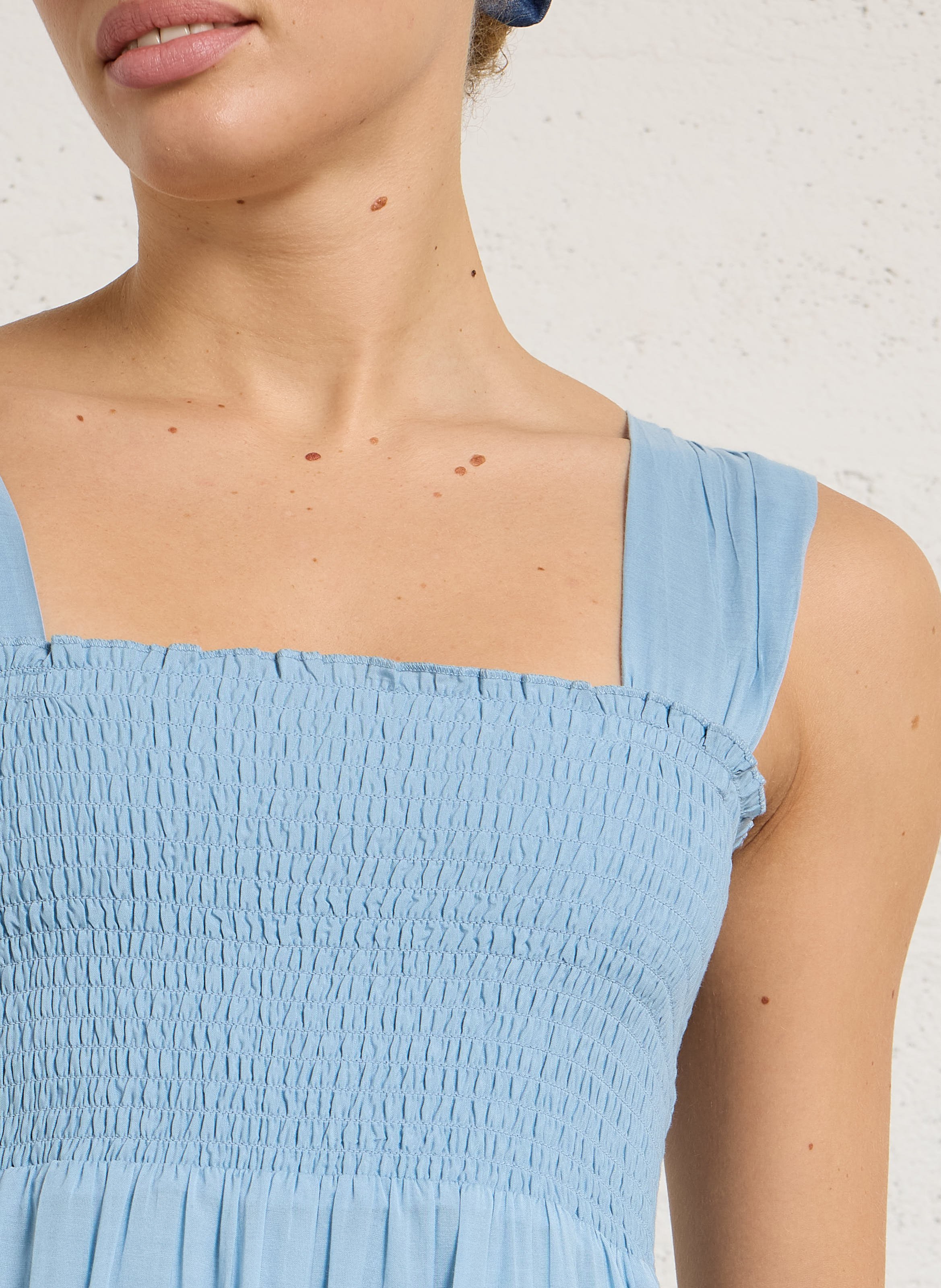 Long flounced dress PETITE MENDIGOTE Blue