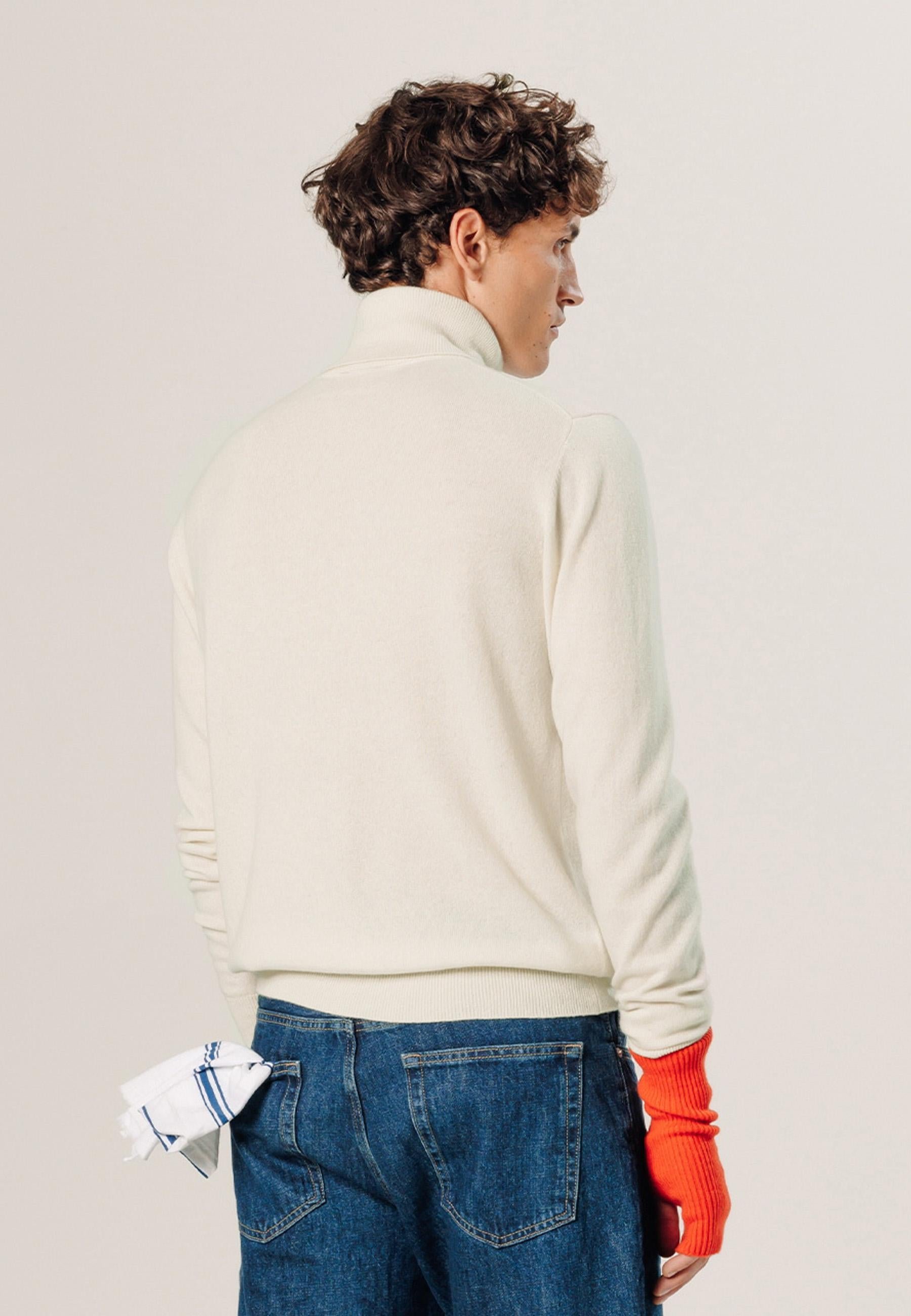 Pull col roulé en cachemire RODIER Blanc