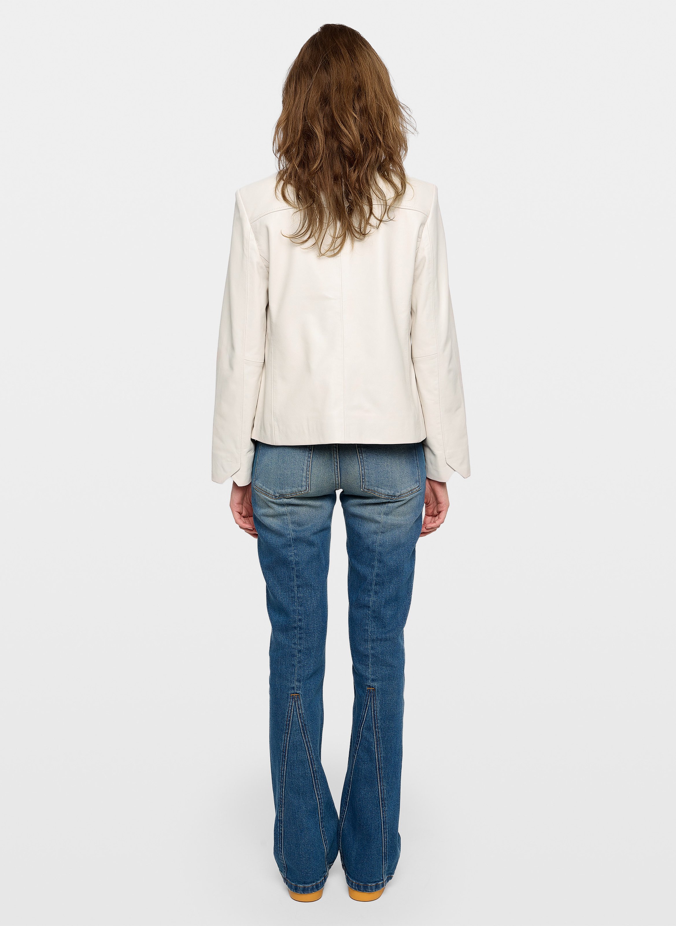 Lambskin leather jacket with classic collar ZADIG&VOLTAIRE White