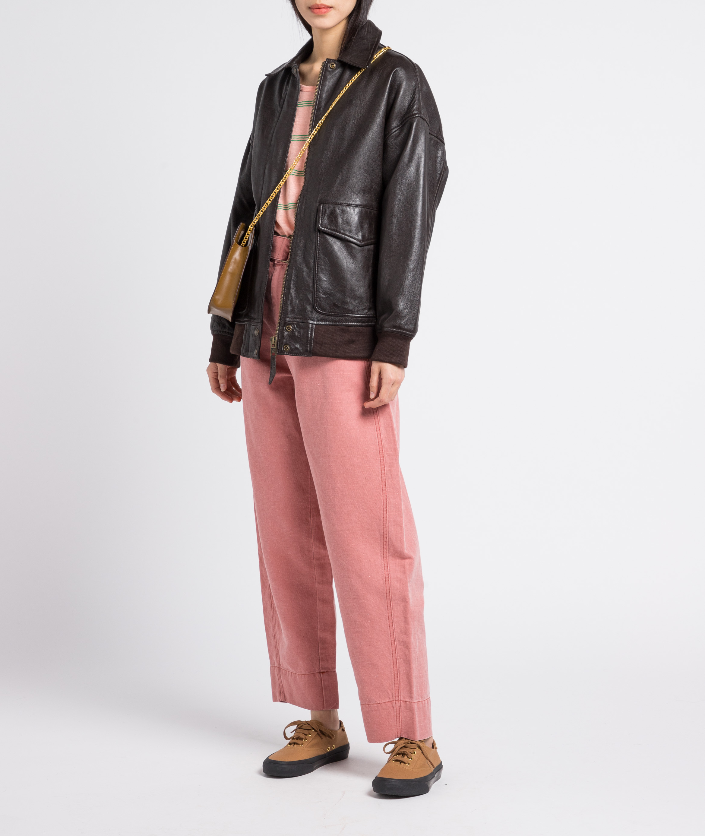 Blouson en cuir oversize  SCHOTT Marron