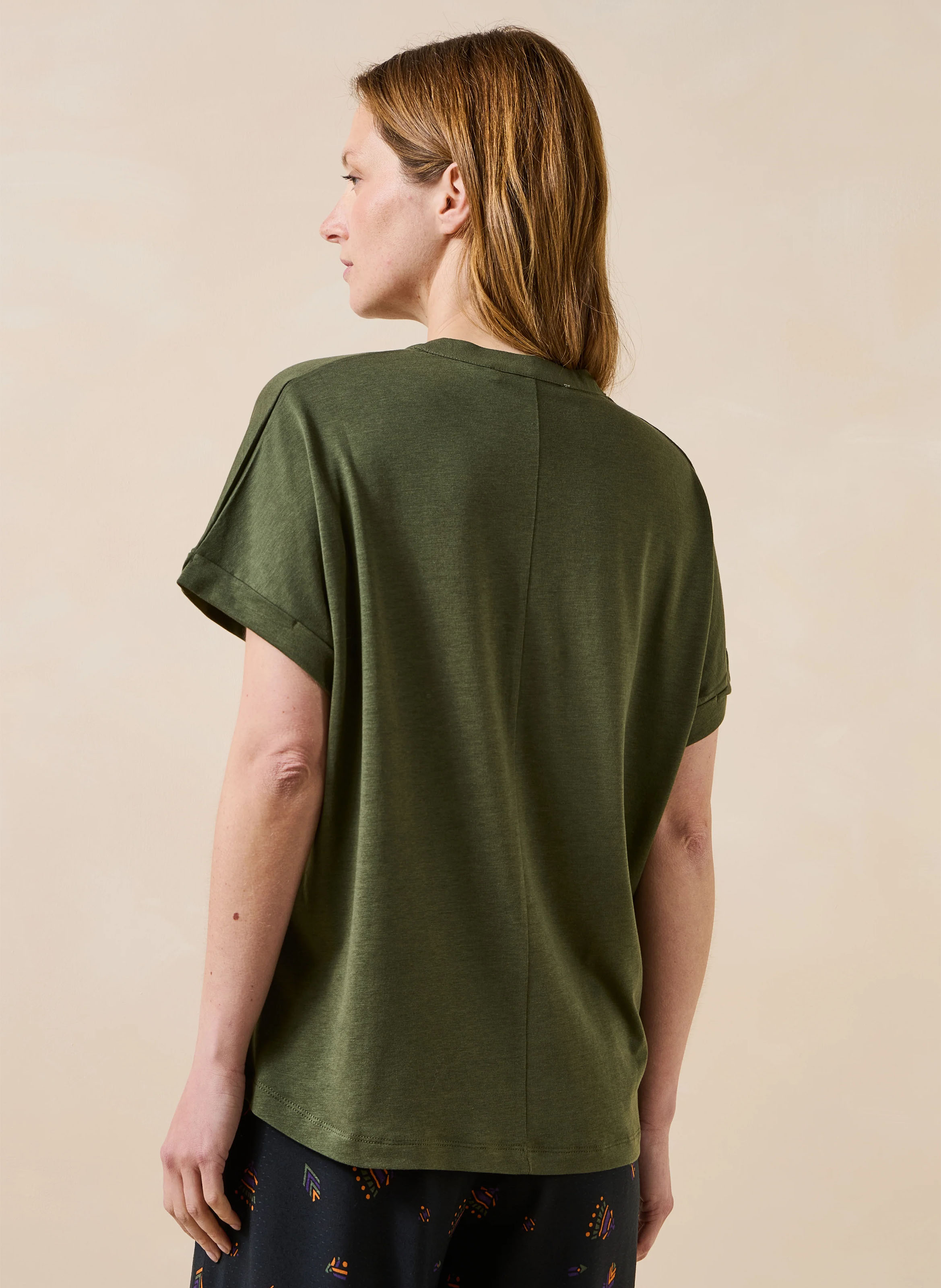 Top manches courtes boutonné uni LA FEE MARABOUTEE Vert