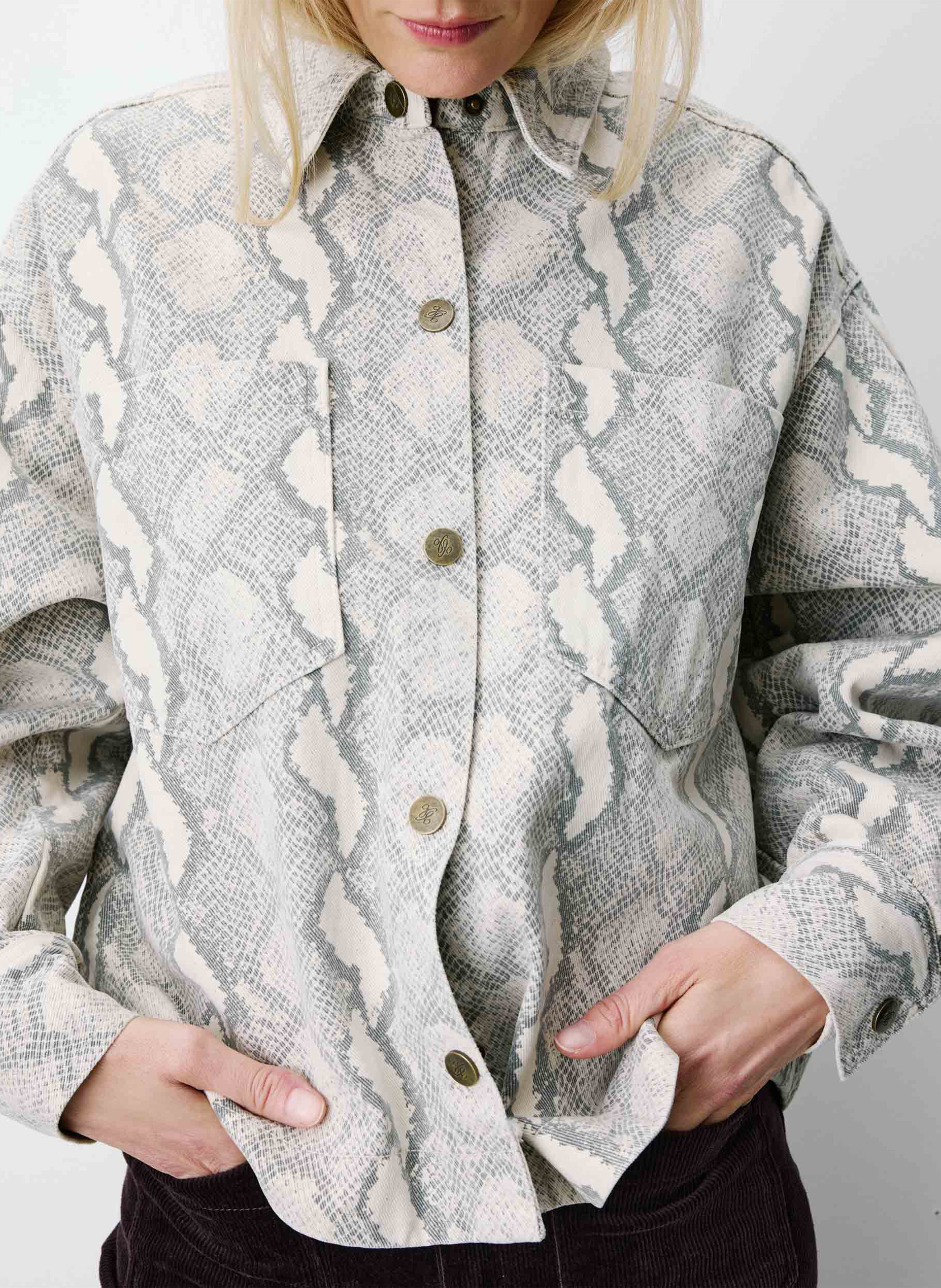 Chemise oversize col classique en coton imprimé GRACE ET MILA Multicolore