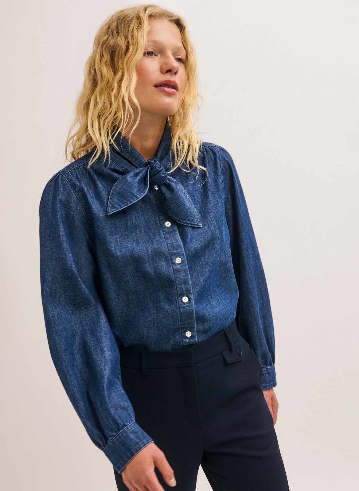 Loose-fit cotton shirt PABLO Blue
