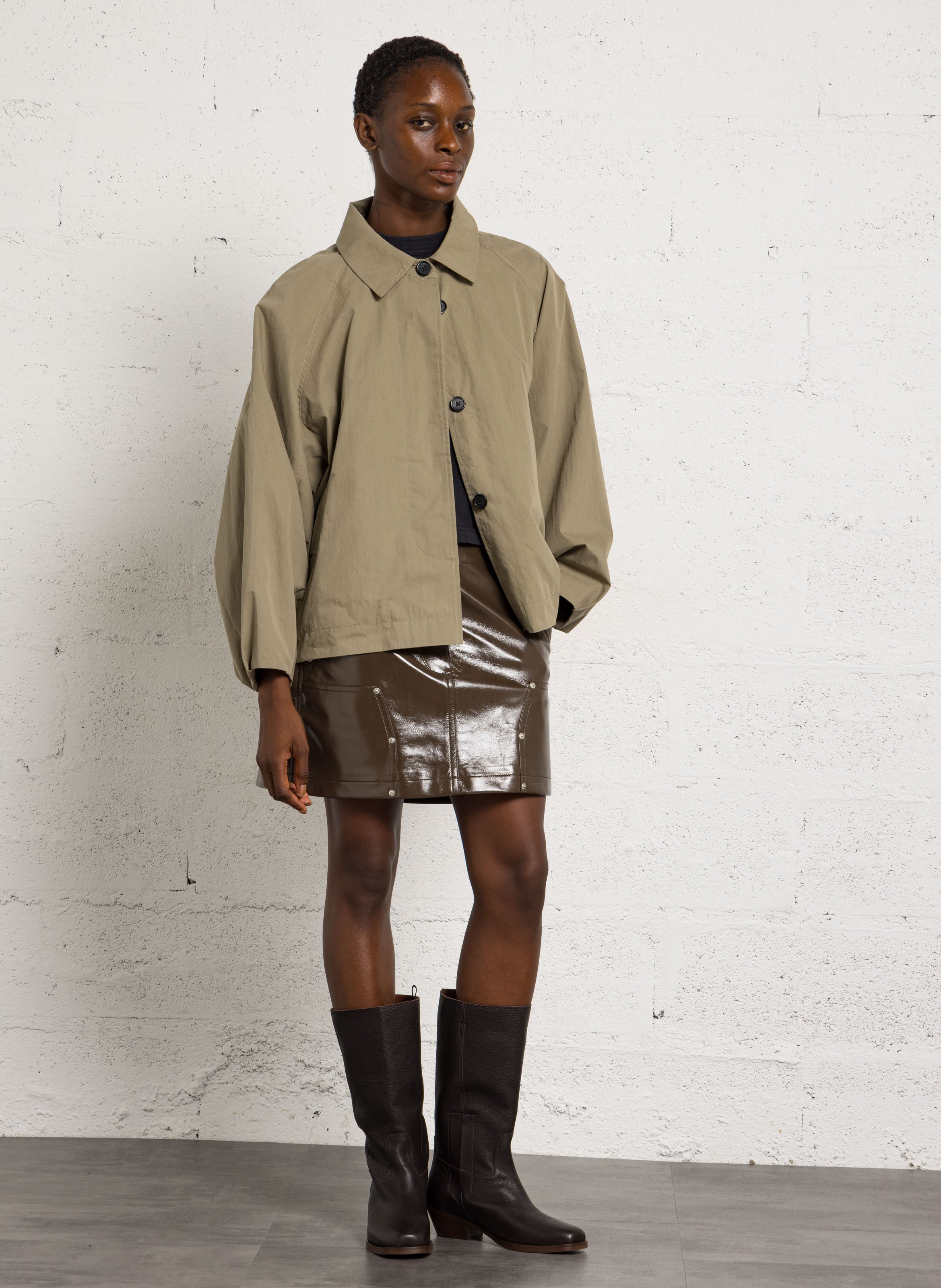 Veste col classique en coton mélangé BELLEROSE Kaki