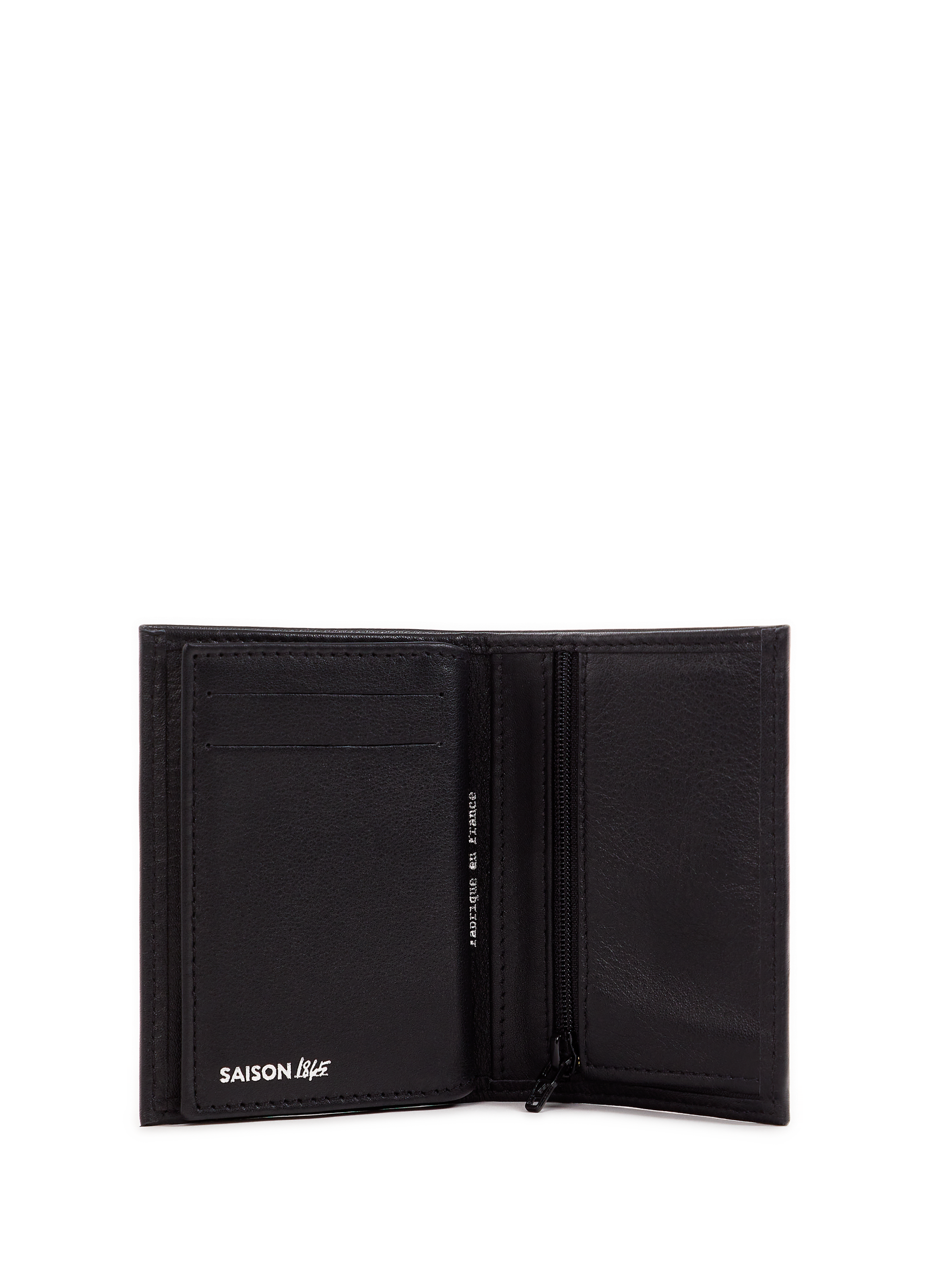 Leather card holder pm fra 937 v small green cardholder SAISON 1865 Black
