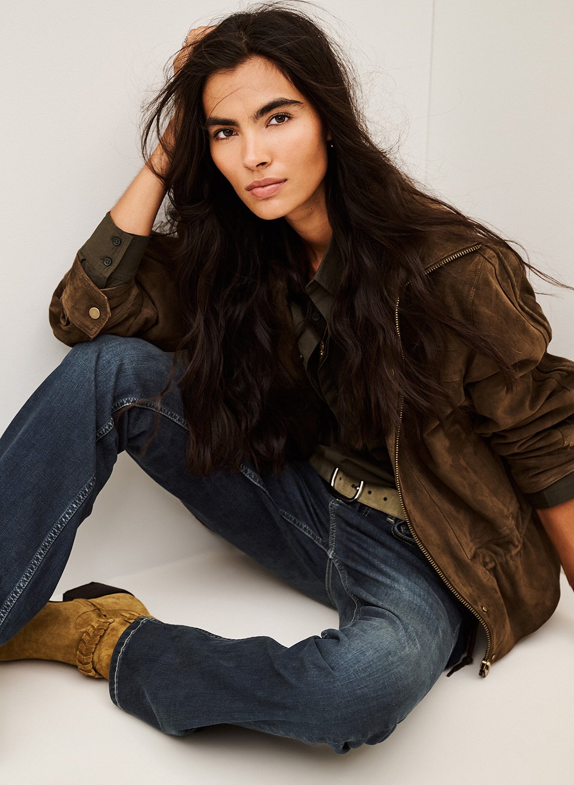 Jeans-Schlaghose aus Baumwoll-Mix BA&SH Blau
